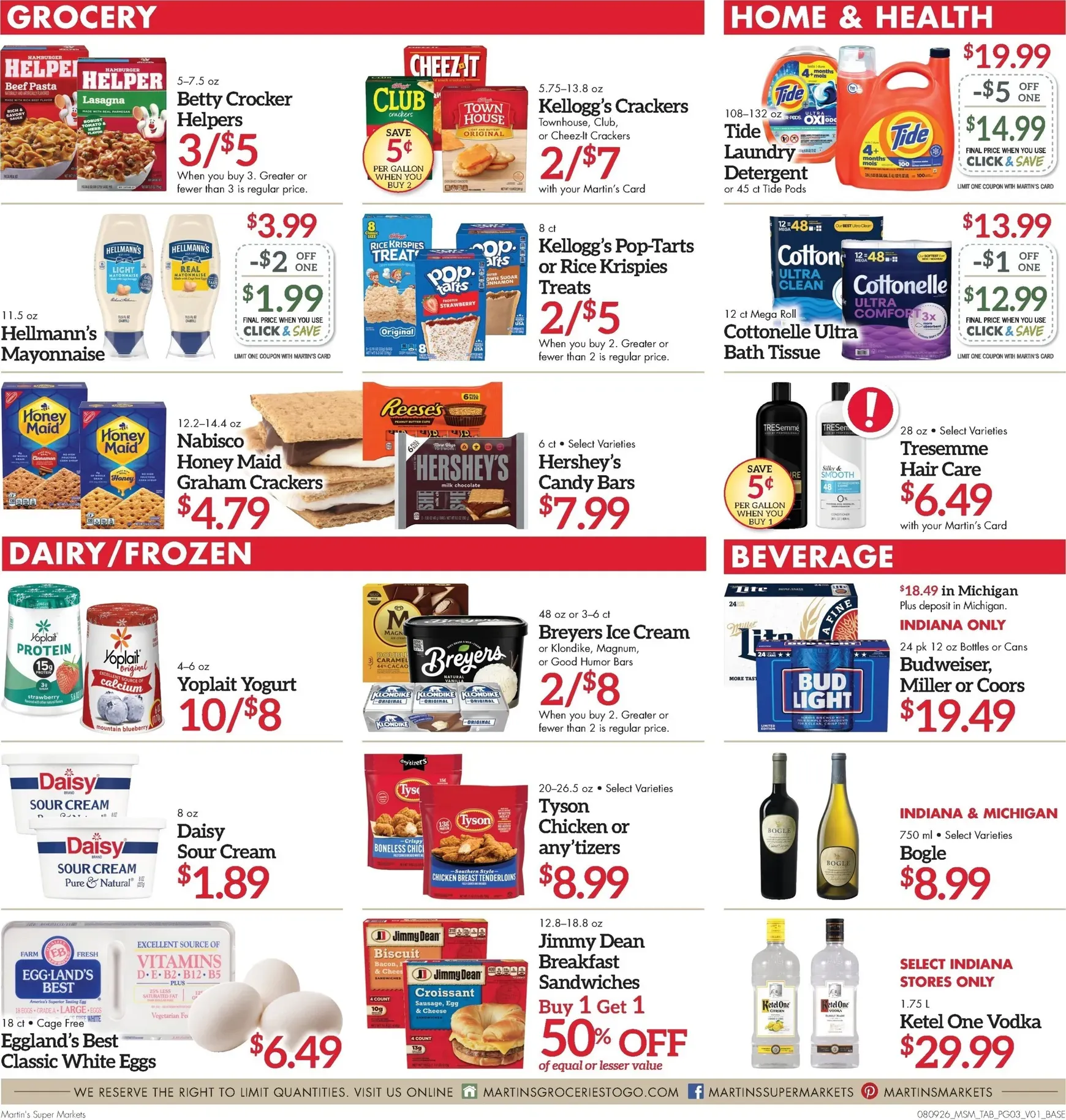 Weekly ad Current Martin's Super Markets leaflet valid from Sunday 08/09/2026 to Saturday 08/15/2026 from August 9 to August 15 2026 - Page 3