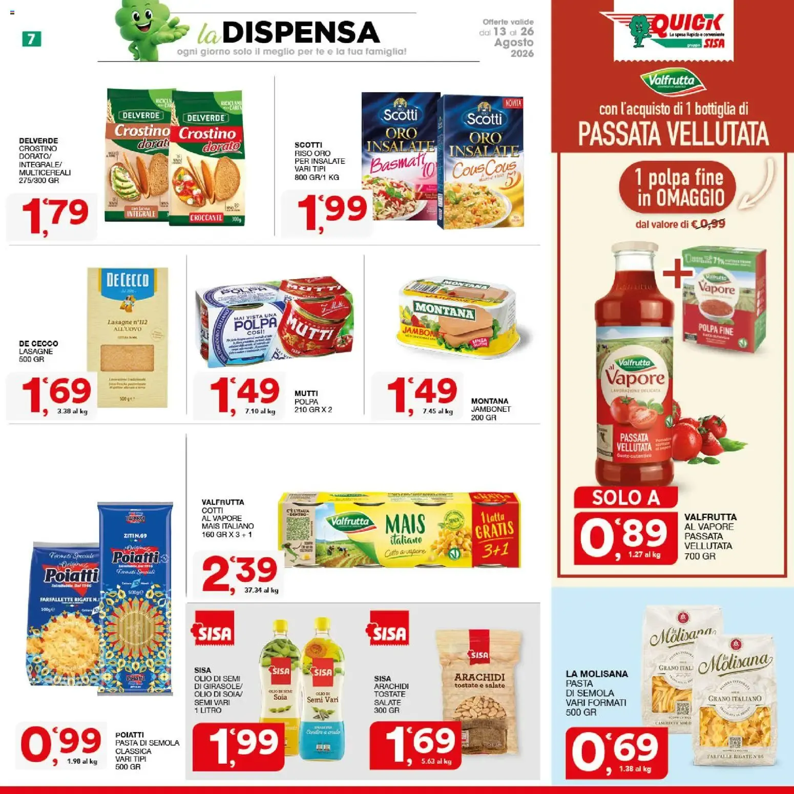 Nuovo SISA volantino Quick dal 13/08/2026 > offerte anteprima 🛍️ da 13 agosto a 26 agosto di 2026 - Pagina del volantino 7