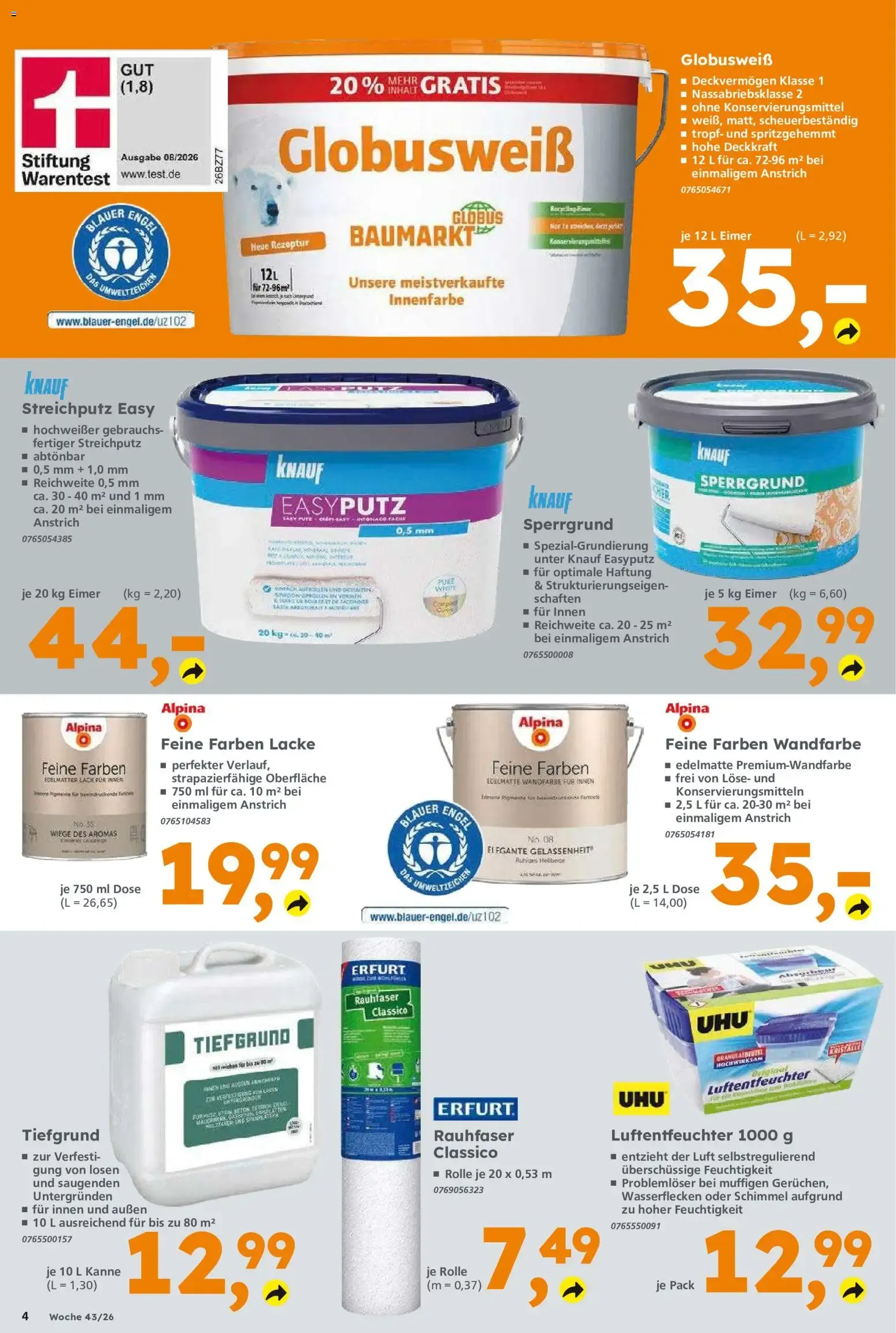 Globus Baumarkt von 19. Oktober bis 24. Oktober 2026 - Prospekt seite 4