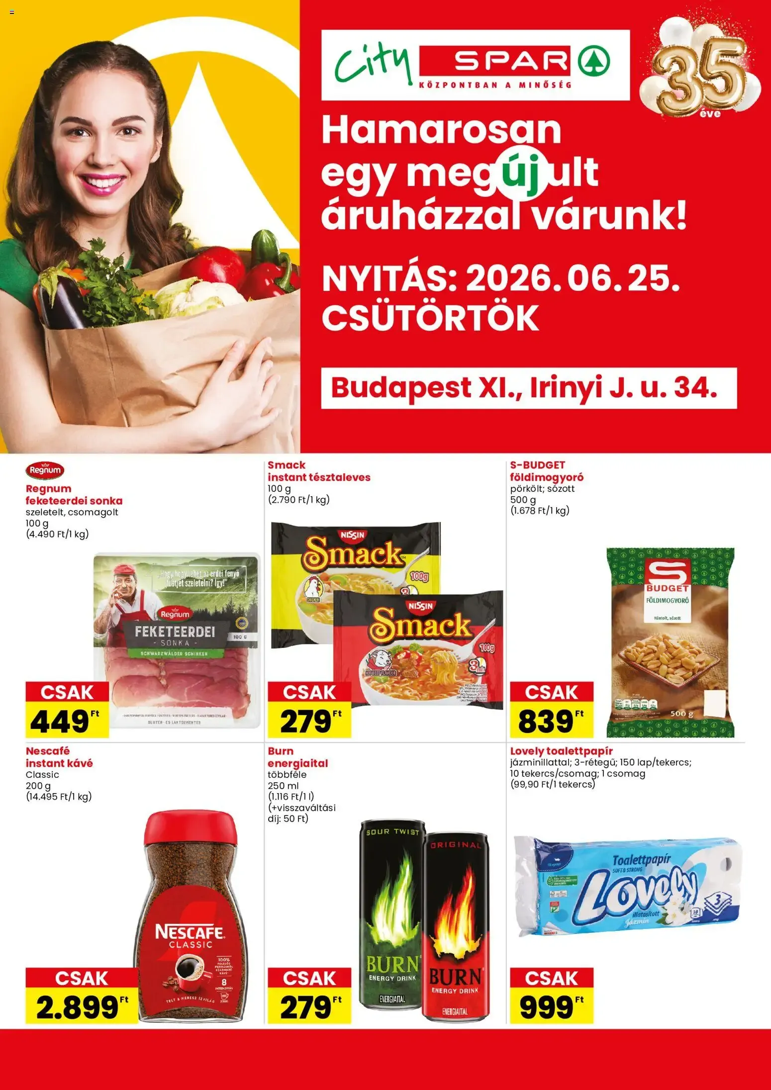 Katalógus Spar City Bp. Irinyi J. u. üzlet megújulás - 2026.06.25.-tól június 25.-tól július 1.-ig 2026. - Oldal 1