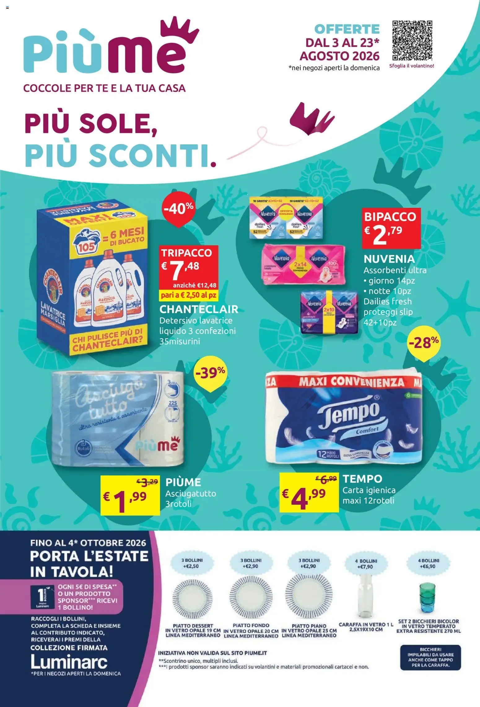 Piùme: Più Sole, Più Sconti. Offerte dal 3 al 23 agosto 2026