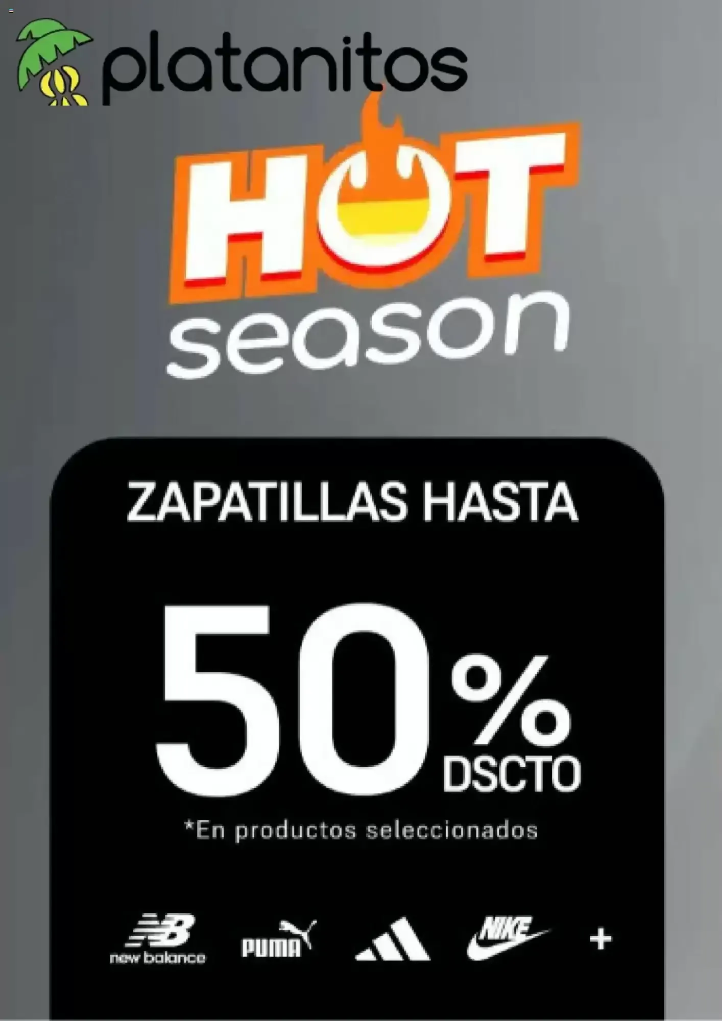 Catalogo de Platanitos Hot Season - Zapatillas con hasta 50% DSCTO 21 de setiembre al 27 de setiembre 2026 - Pag 1