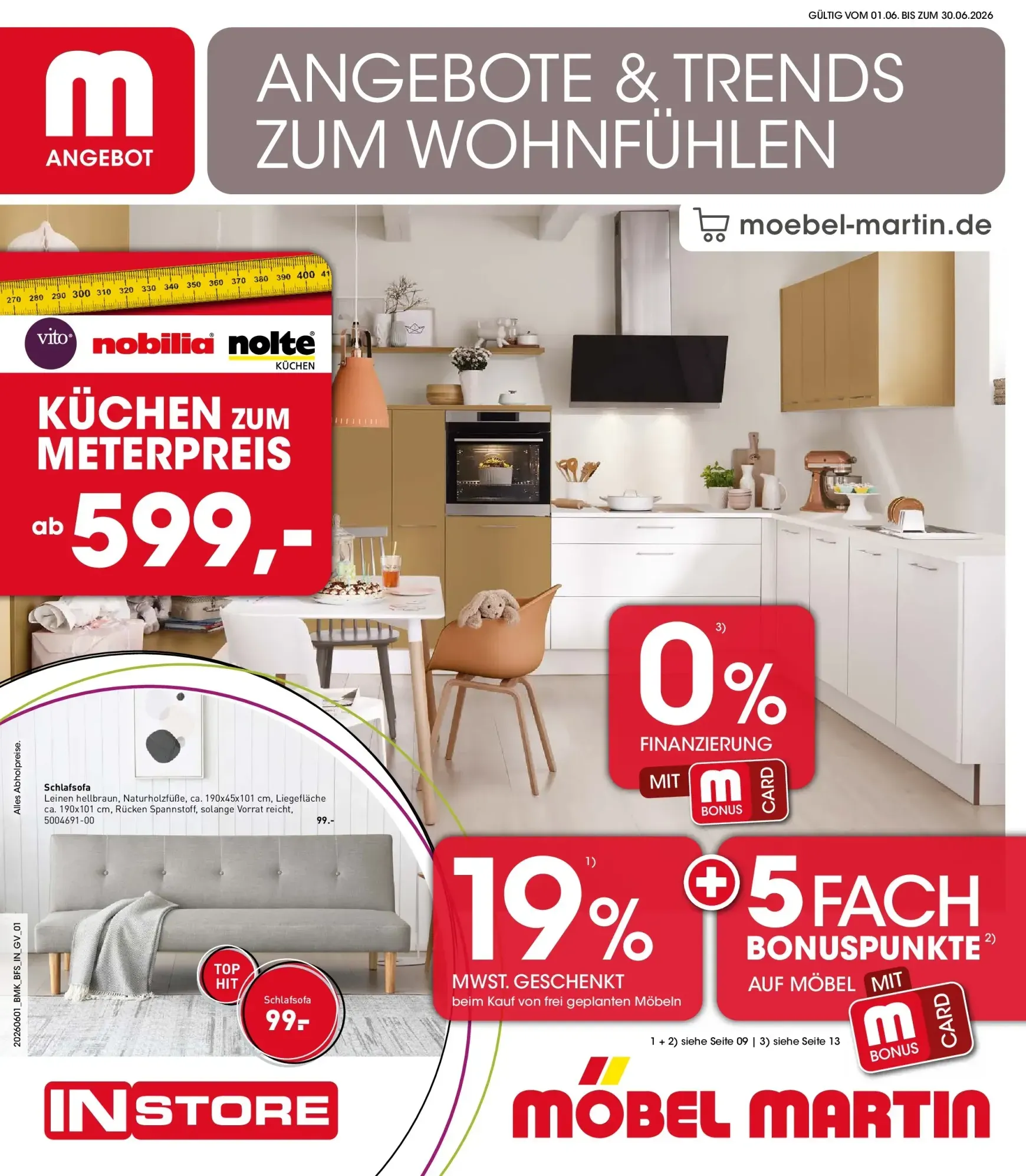 Möbel Martin Prospekt – von Montag 01.06.2026 bis Dienstag 30.06.2026 von 1. Juni bis 30. Juni 2026 - Prospekt seite 1