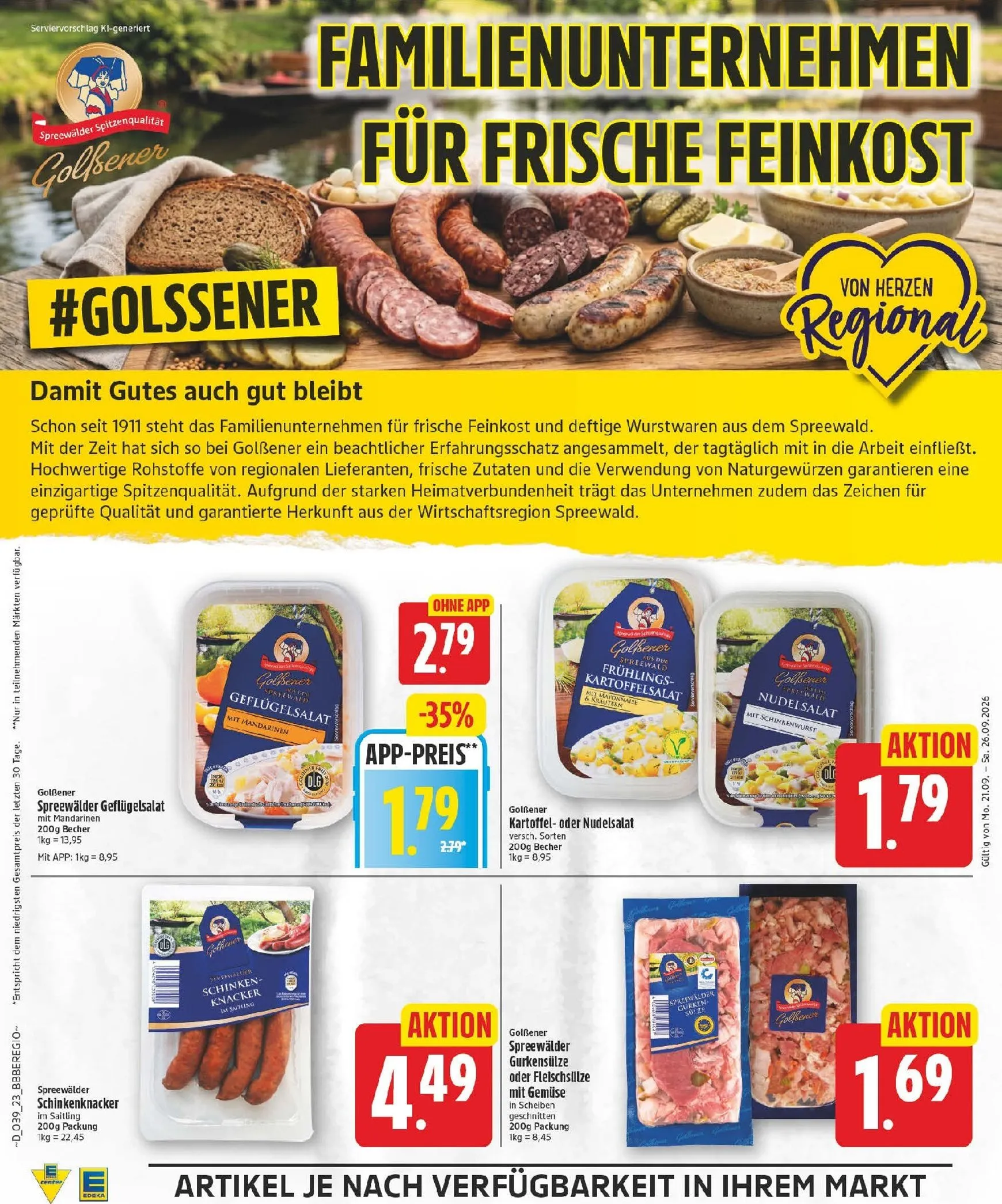 MIT DER EDEKA APP SPARST DU NOCH MEHR! von 21. September bis 26. September 2026 - Prospekt seite 23