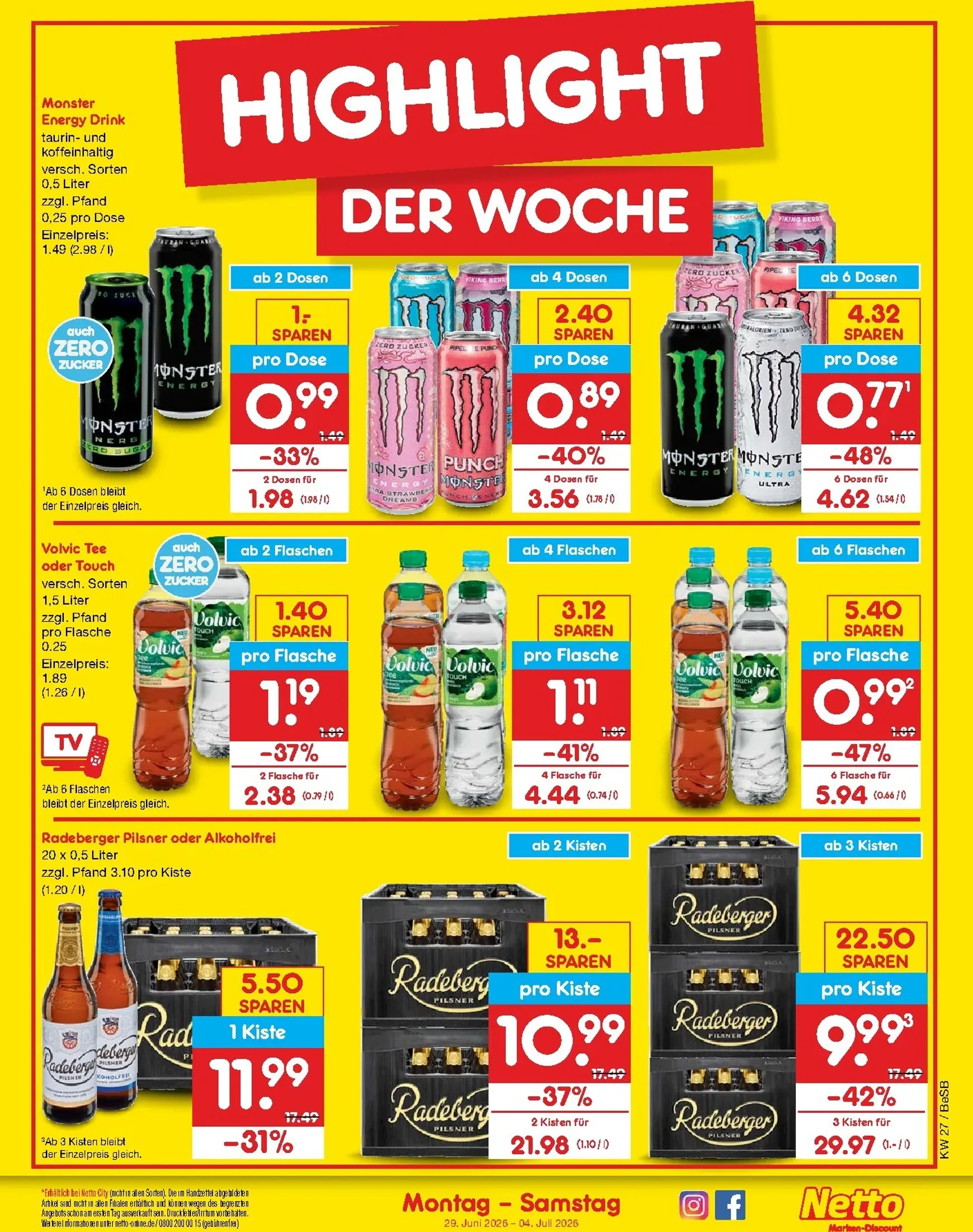 Netto Marken Discount - Wochenangebote Prospekt – von Montag 29.06.2026 bis Samstag 04.07.2026 von 29. Juni bis 4. Juli 2026 - Prospekt seite 3