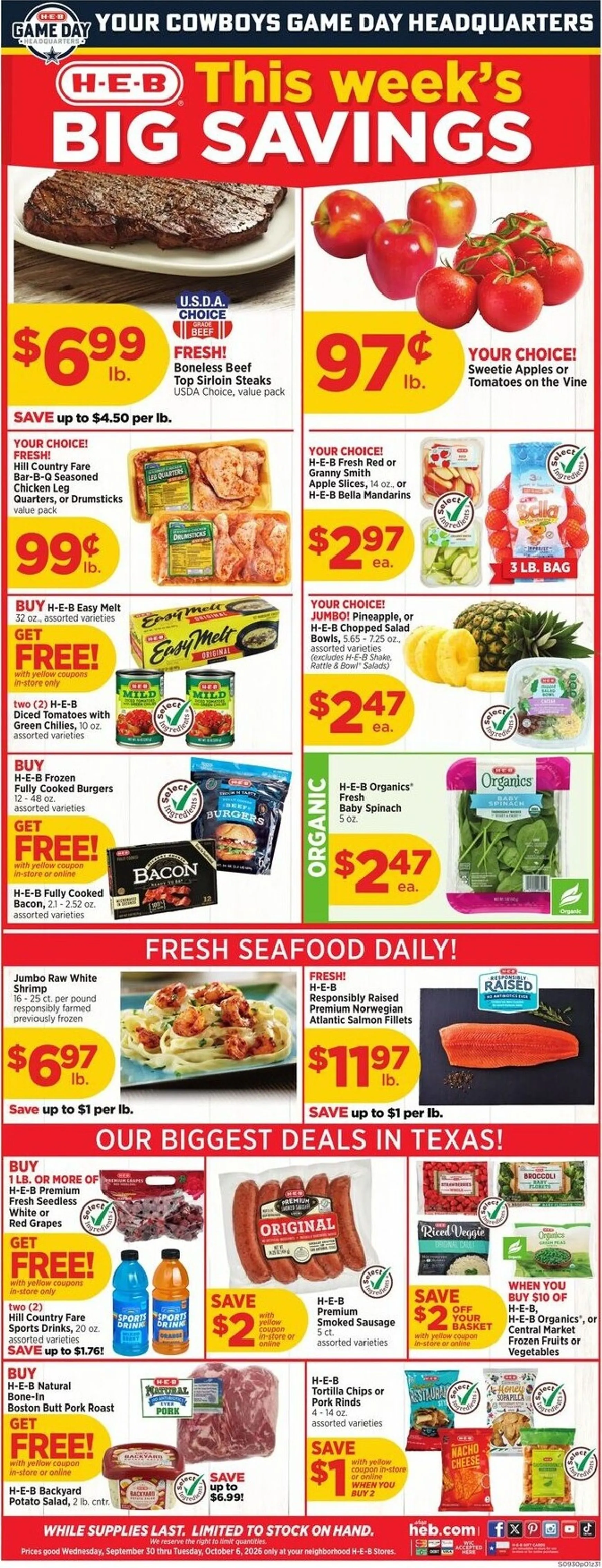 H-E-B This week's BIG SAVINGS