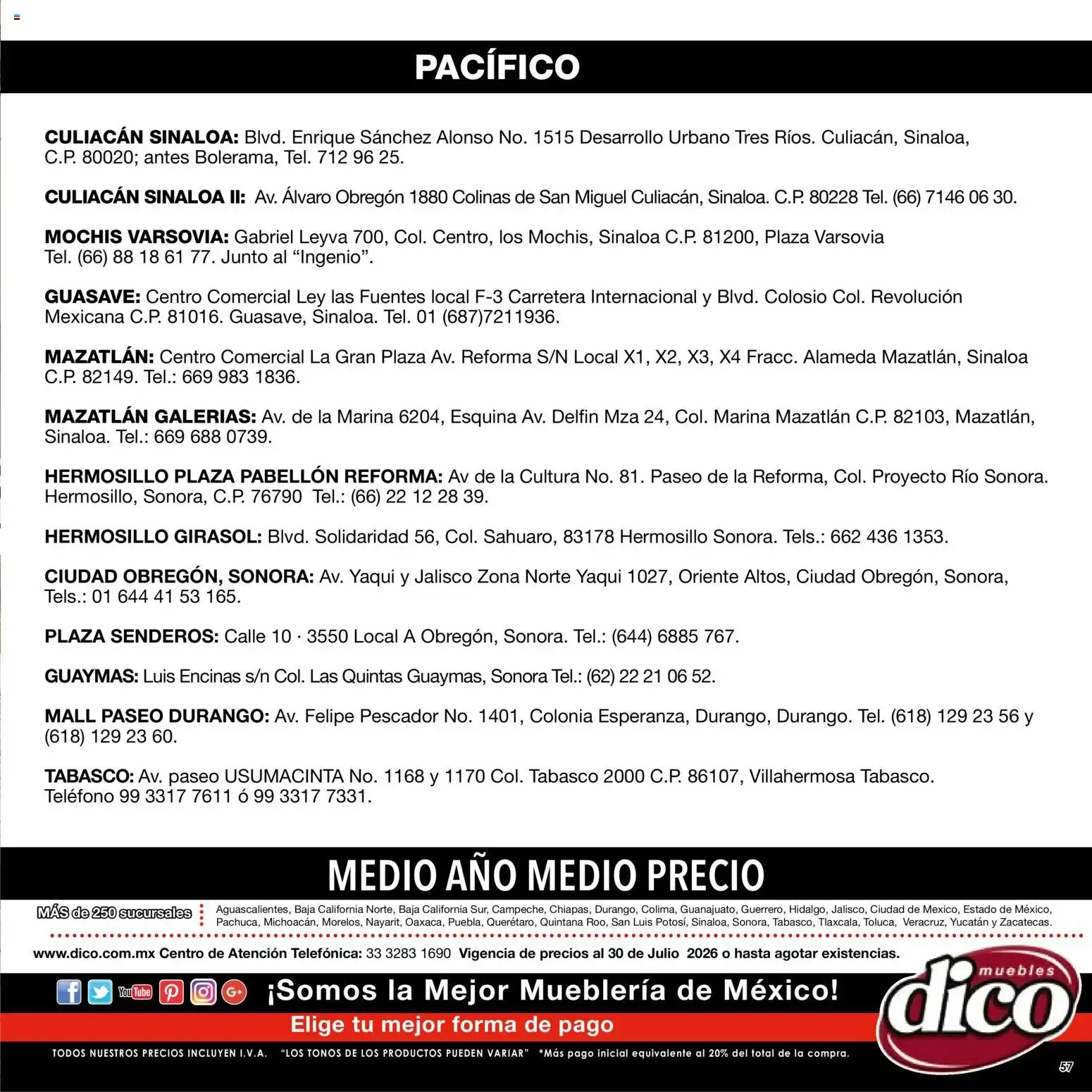 Catálogo de Muebles Dico - Medio Año Medio Precio 1 de julio al 31 de julio 2026 - Pagina 57