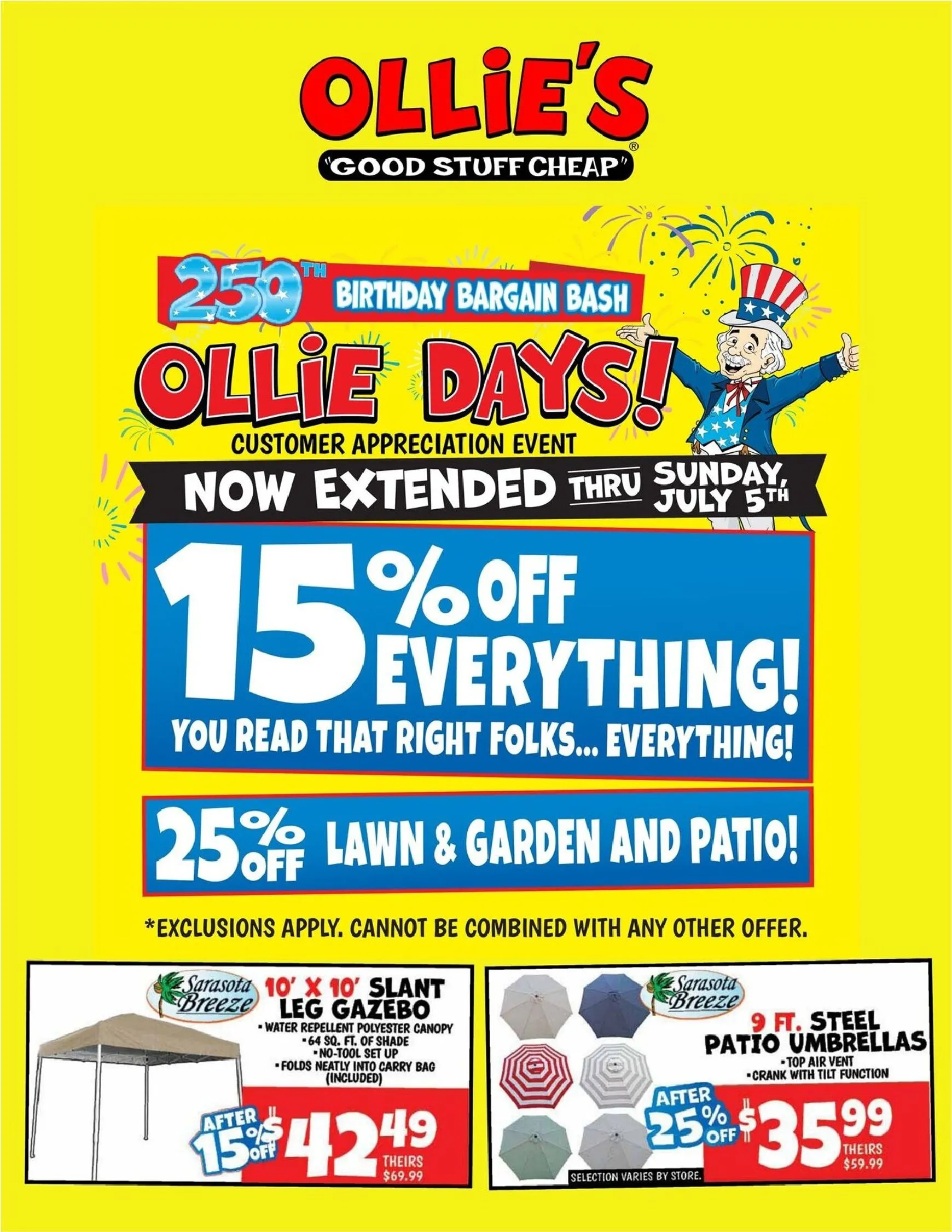 Weekly ad Current Ollie's - Birthday Bargain Bash leaflet valid from Monday 06/29/2026 to Sunday 07/05/2026 from June 29 to July 5 2026 - Page 1