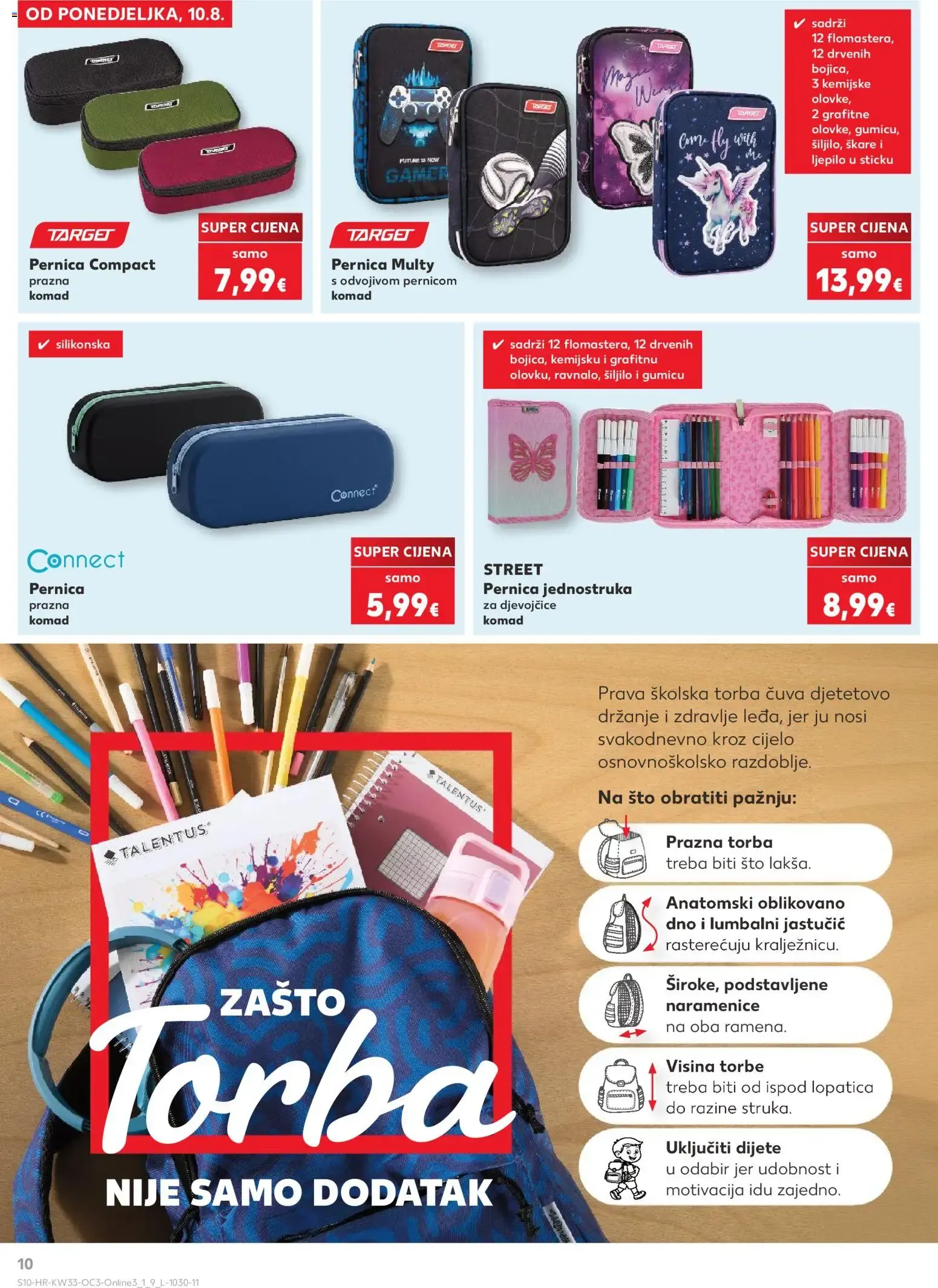 Katalog Kaufland Hura! Počinje škola! (¡Hurra! ¡Empieza el colegio!) od 10. kolovoza do 13. rujna 2026. - Pregled Stranica 10