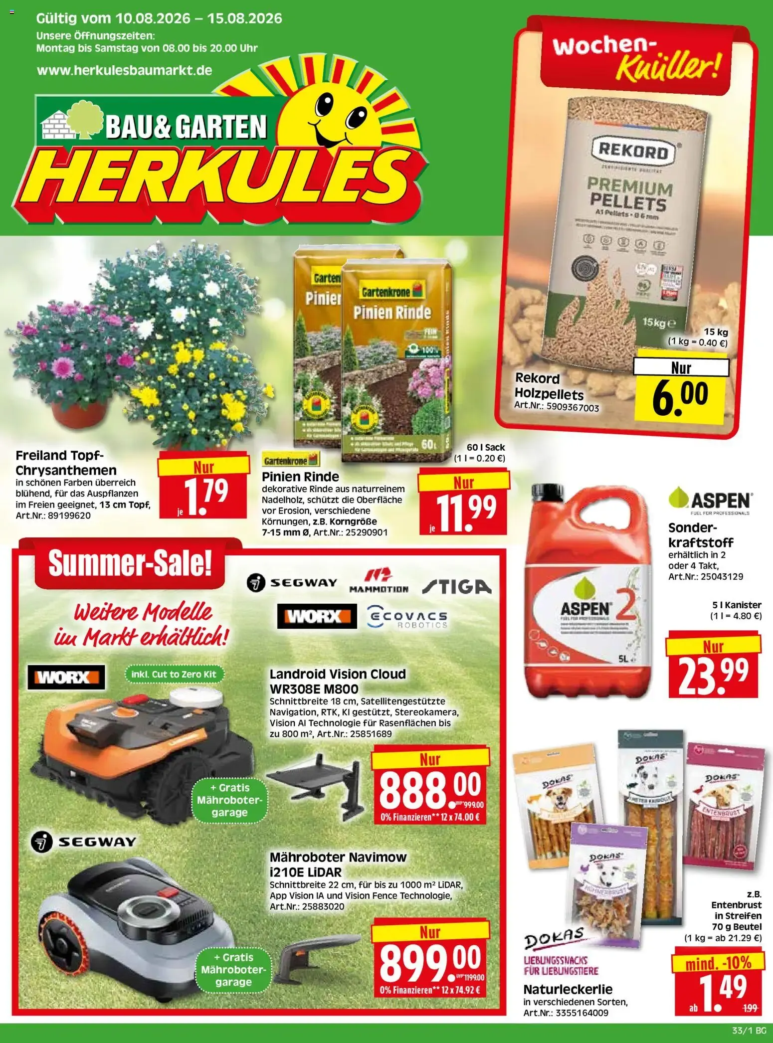 HERKULES Bau & Garten von 10. August bis 15. August 2026 - Prospekt seite 1