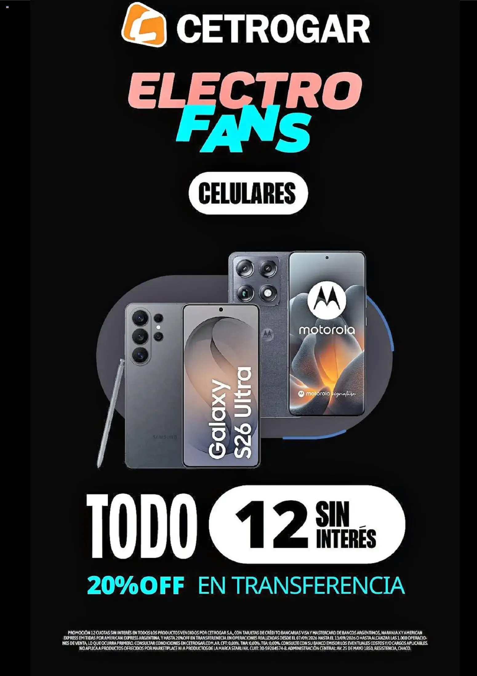 Ofertas de Cetrogar Electro Fans Celulares 7 de septiembre al 13 de septiembre 2026 - Página 1 del catálogo