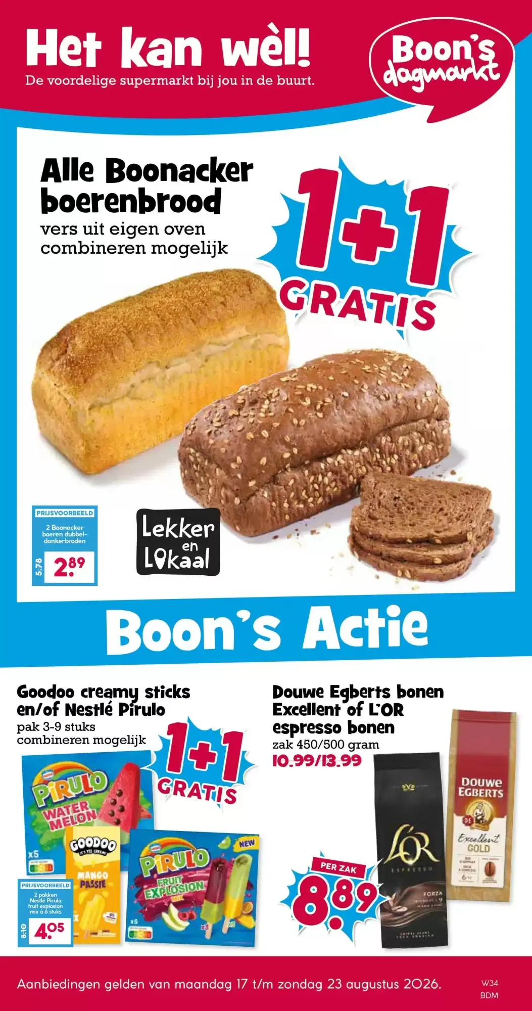 Boon`s Markt folder week 34 van 17 augustus tot 23 augustus 2026 - Folder pagina 1