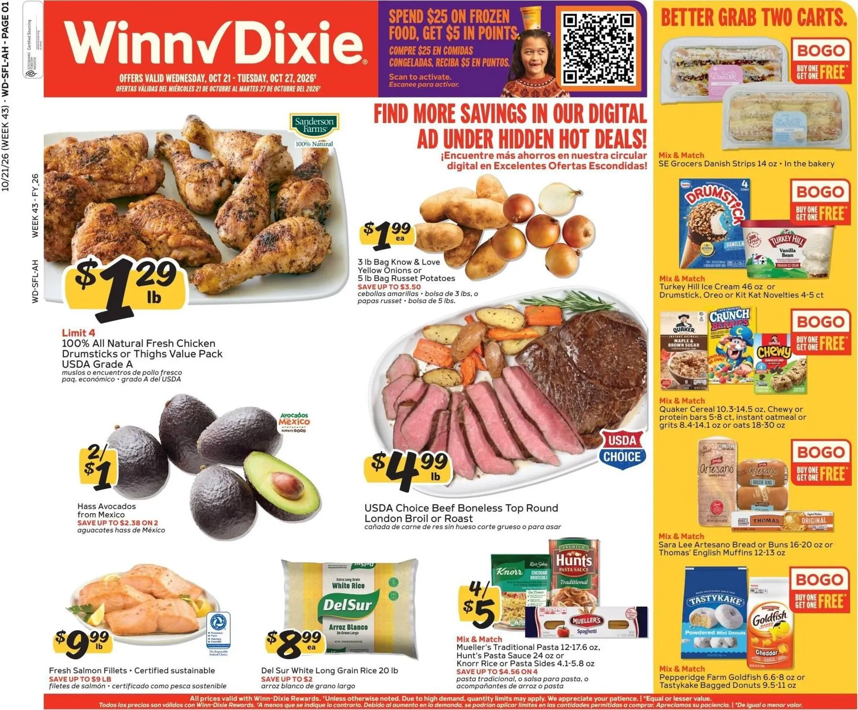 Weekly promotion Current Winn-Dixie leaflet valid from Wednesday 10/21/2026 to Tuesday 10/27/2026 spanning from October 21 to October 27 2026 - Page 1 for Catalogue 365