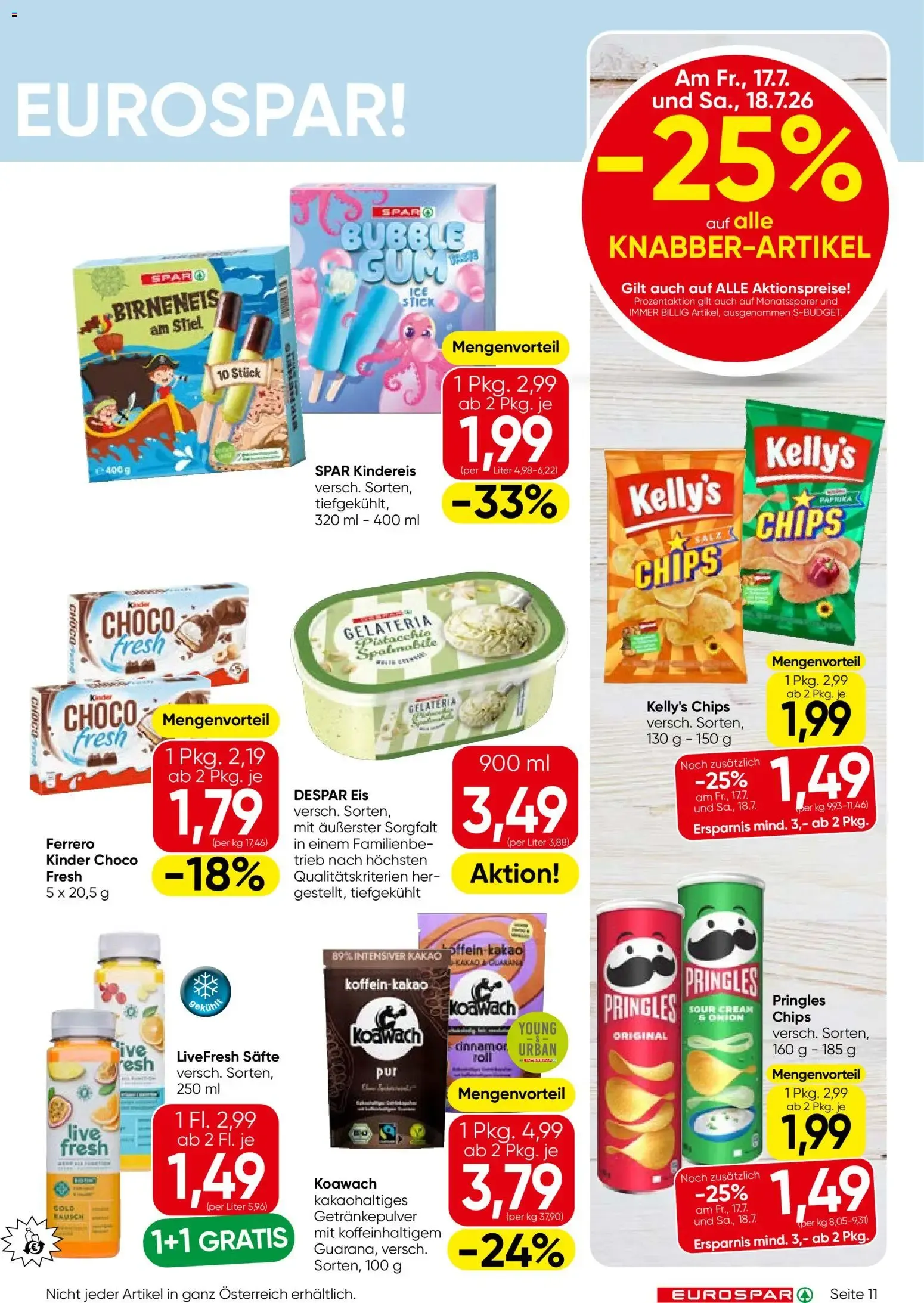 Eurospar Flugblatt von 16.07.2026 - Aktuelle Angebote von 16. Juli bis 29. Juli 2026 - Flugblätt seite 11