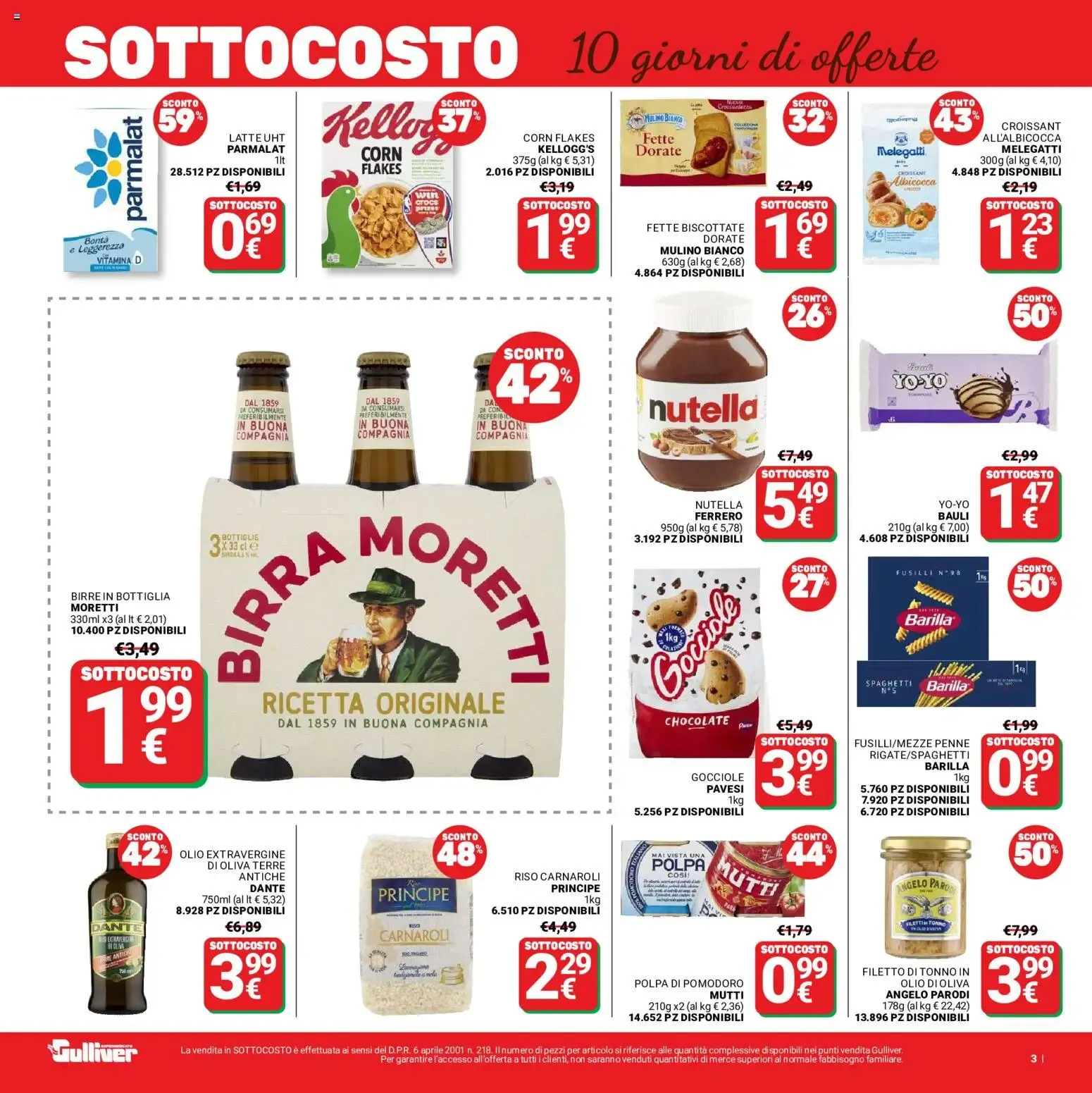 Gulliver Supermercato: SOTTOCOSTO 10 giorni di offerte da 7 luglio a 16 luglio di 2026 - Pagina del volantino 3