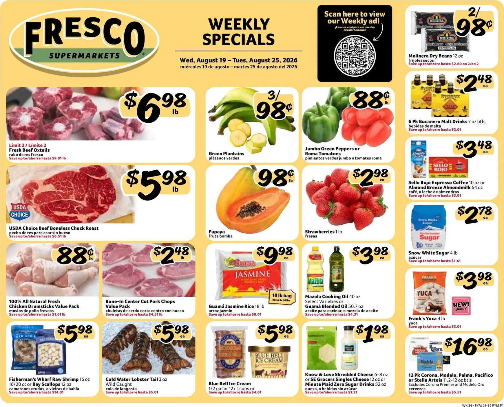 Current Fresco y Más leaflet valid from Wednesday 08/19/2026 to Tuesday 08/25/2026
