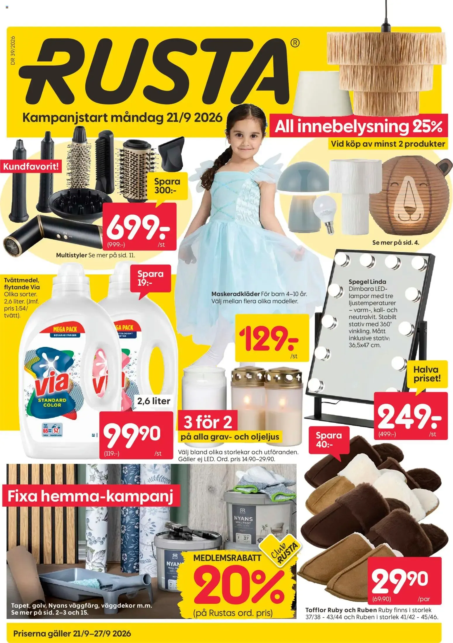 Rusta erbjudanden från 21/09/2026 - 27/09/2026 > Reklamblad nuvarande rabatter från 21 september till 27 september 2026 - Reklamblad sidor 1
