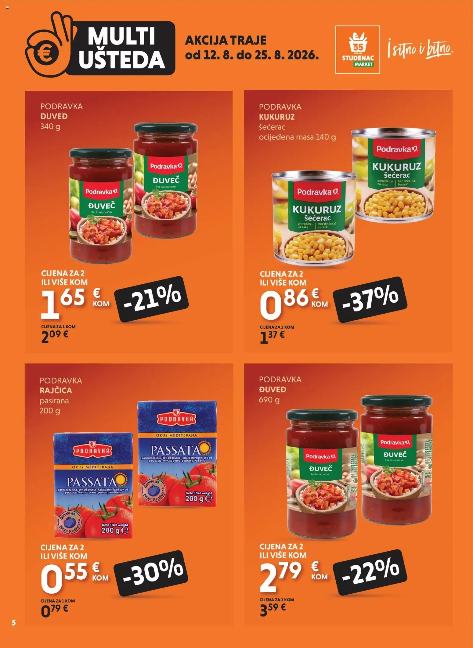 Katalog UZMI VIŠE, PLATI MANJE - MULTI UŠTEDA od 12. kolovoza do 25. kolovoza 2026. - Pregled Stranica 5