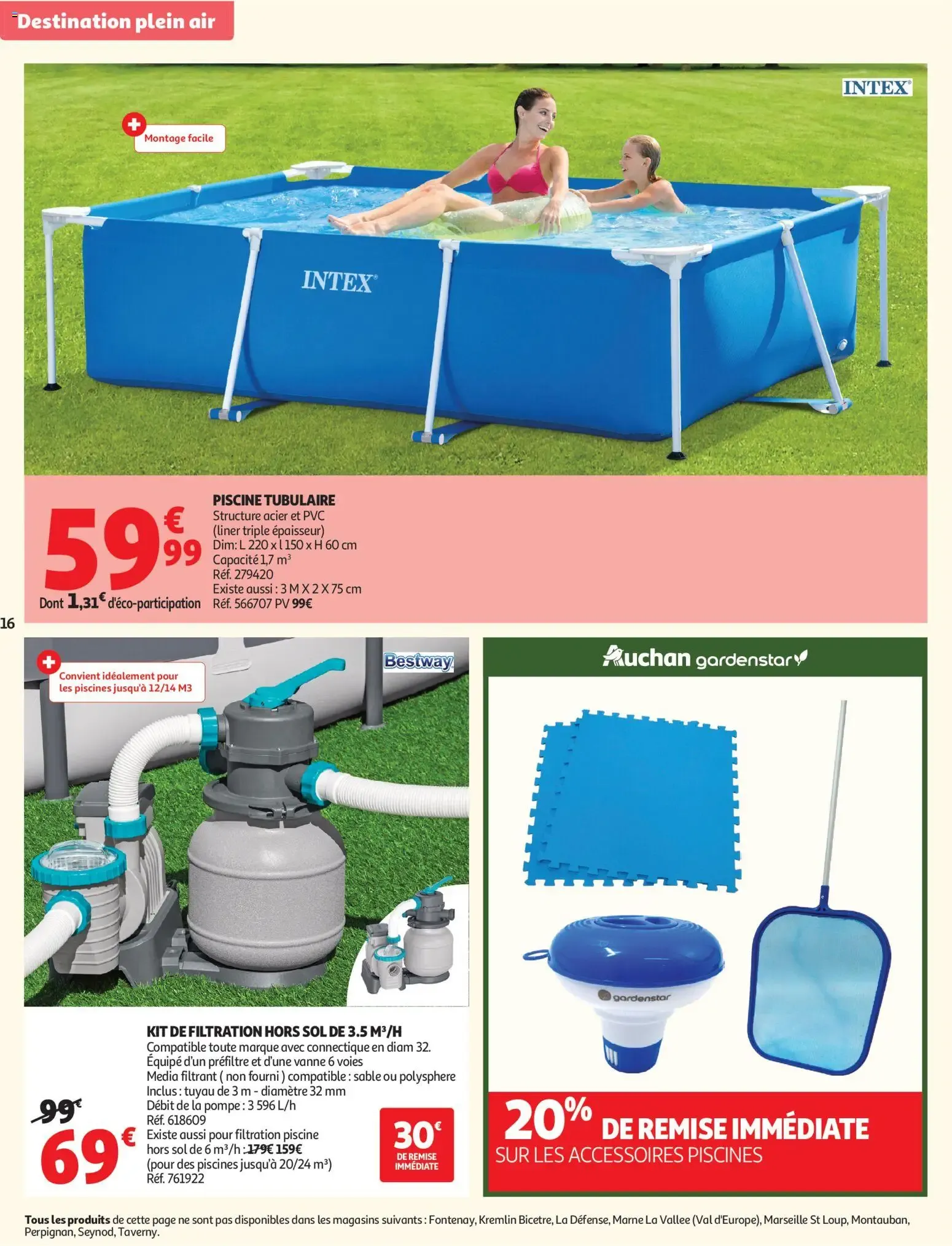 Auchan Plein air jeux de jardin à partir du 27/05/2026 - promo en ligne du 27 mai au 7 juin 2026 - Catalogue page 16