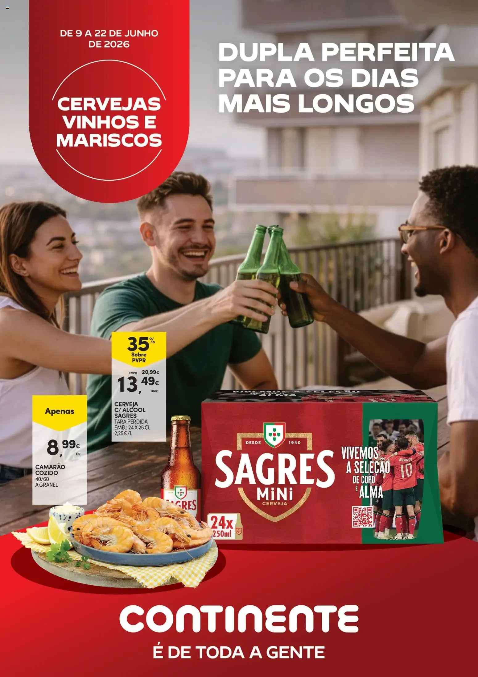 Folheto Continente - Açores Cervejas, Vinhos e Mariscos » de 09/06/2026 - 22/06/2026 de 9 de junho até 22 de junho 2026 - Pagina 1