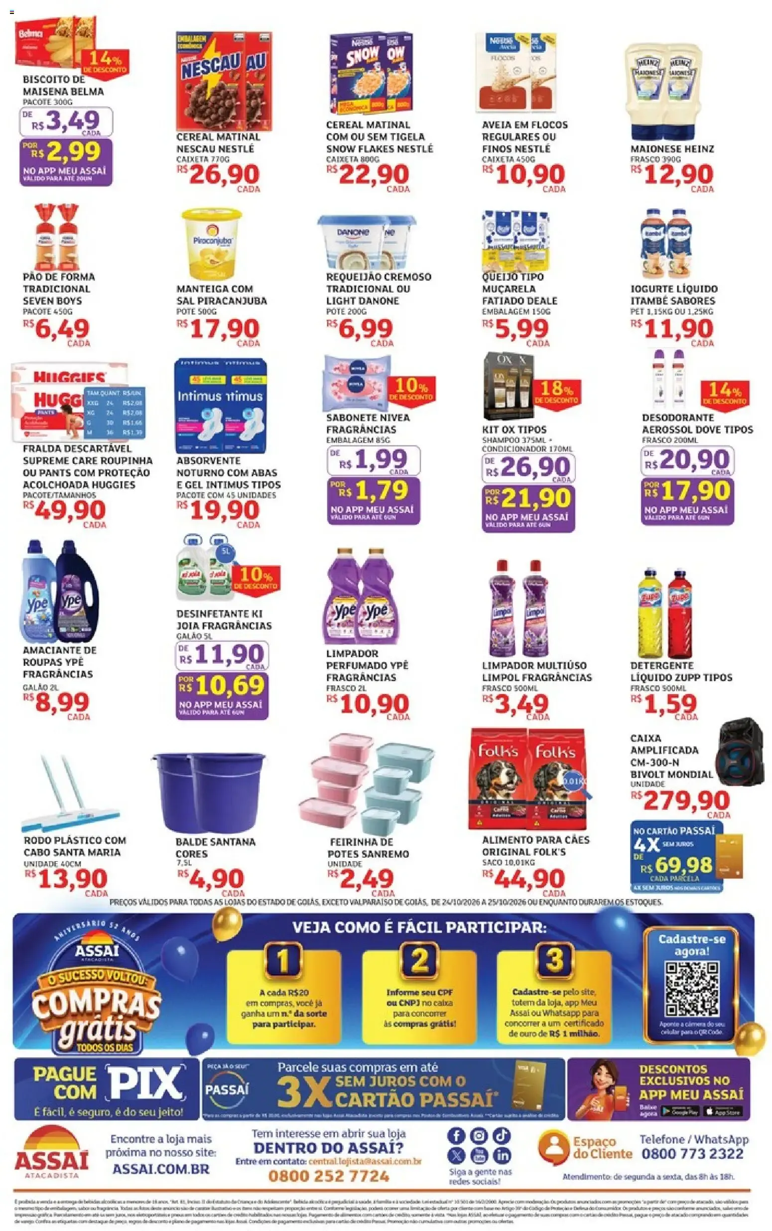 Encarte de Assaí Atacadista - Aniversário de 52 Anos e Compras Grátis 24 de outubro até 25 de outubro 2026 - Pagina 2