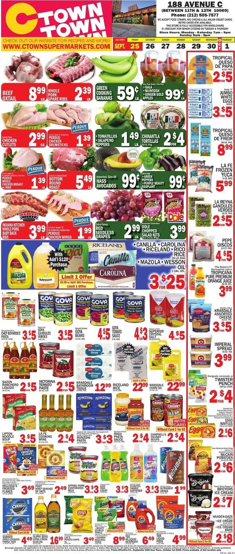 Weekly ad Current CTown leaflet valid from Friday 09/25/2026 to Thursday 10/01/2026 from September 25 to October 1 2026 - Page 1
