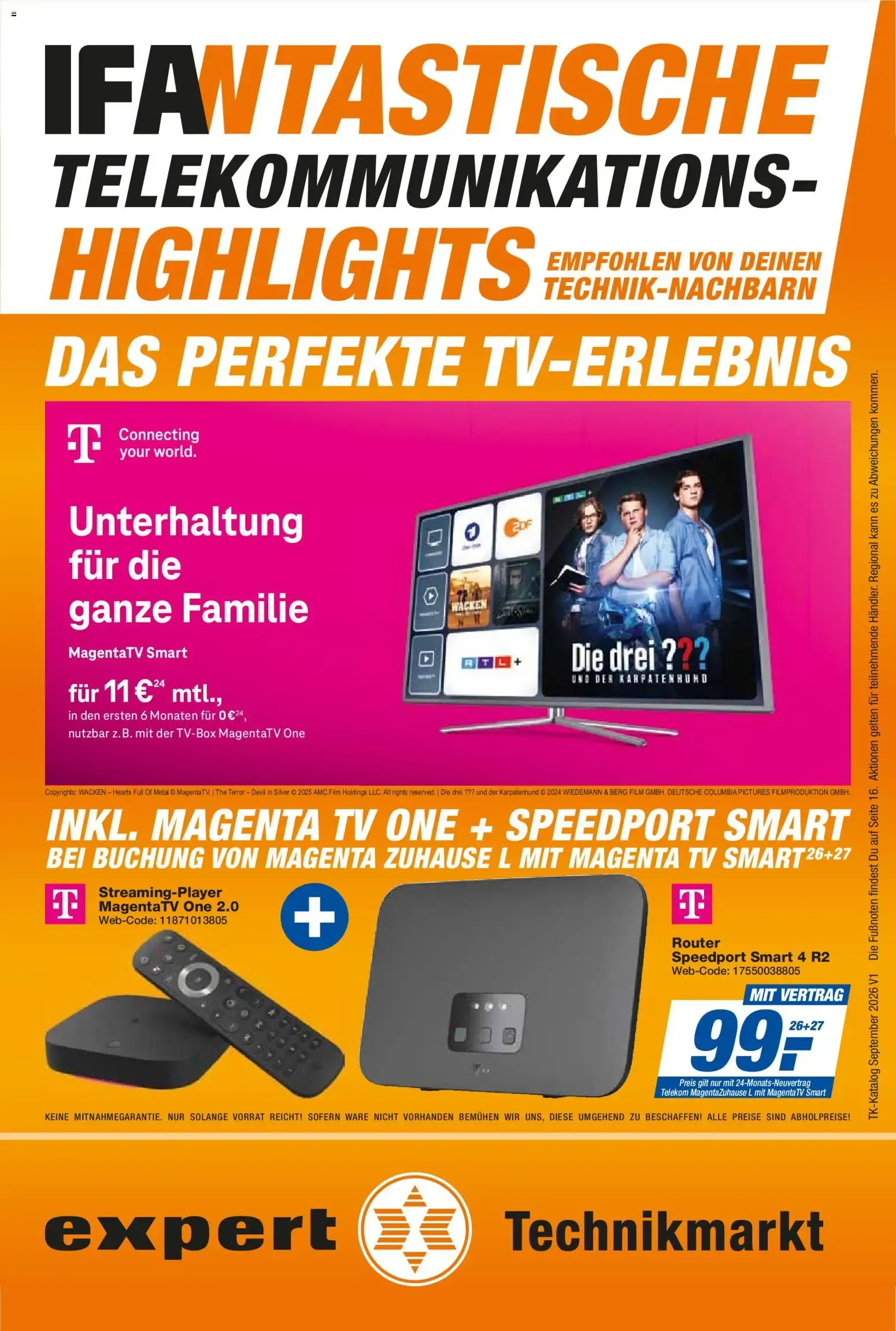 Expert Telekommunikations-Highlights im September (ab 01.09.2026) zum Blättern von 1. September bis 30. September 2026 - Prospekt seite 1