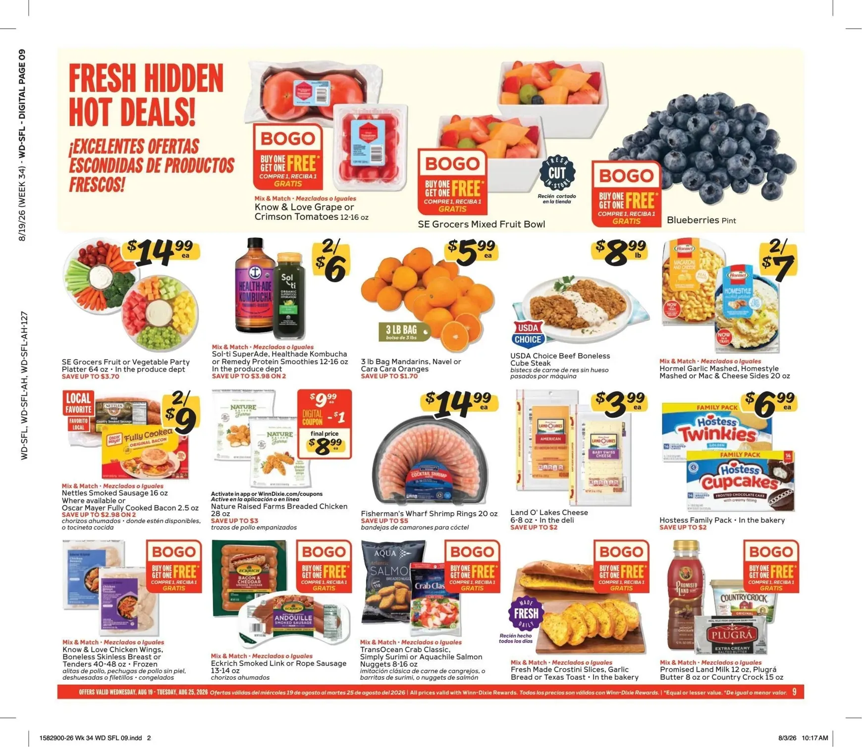 Weekly promotion Current Winn-Dixie leaflet valid from Wednesday 08/19/2026 to Tuesday 08/25/2026 spanning from August 19 to August 25 2026 - Page 9 for Catalogue 365