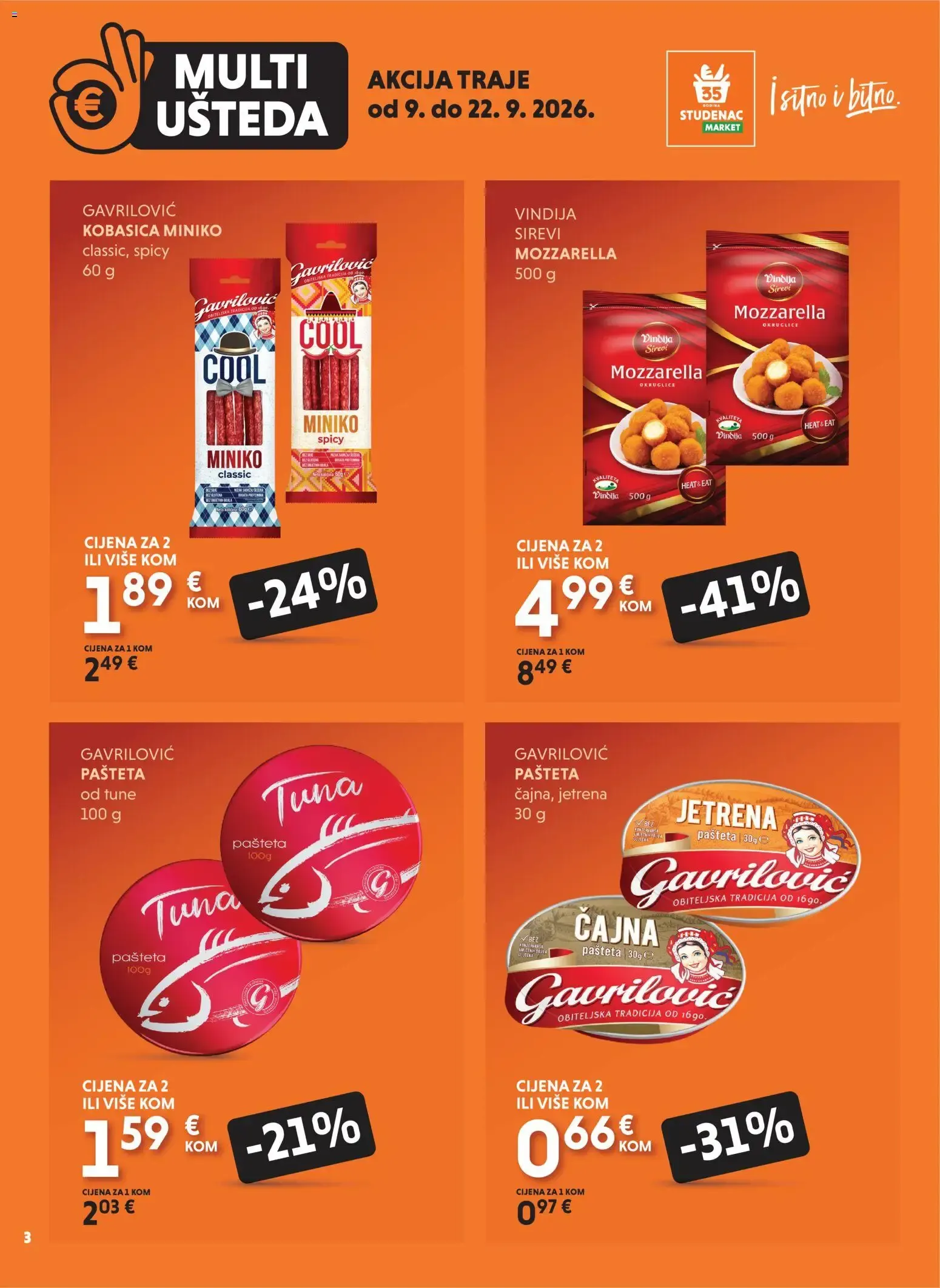 Katalog Studenac MultiUšteda novi od 09.09.2026 na listanje > letak digitalni od 9. rujna do 22. rujna 2026. - Pregled Stranica 3