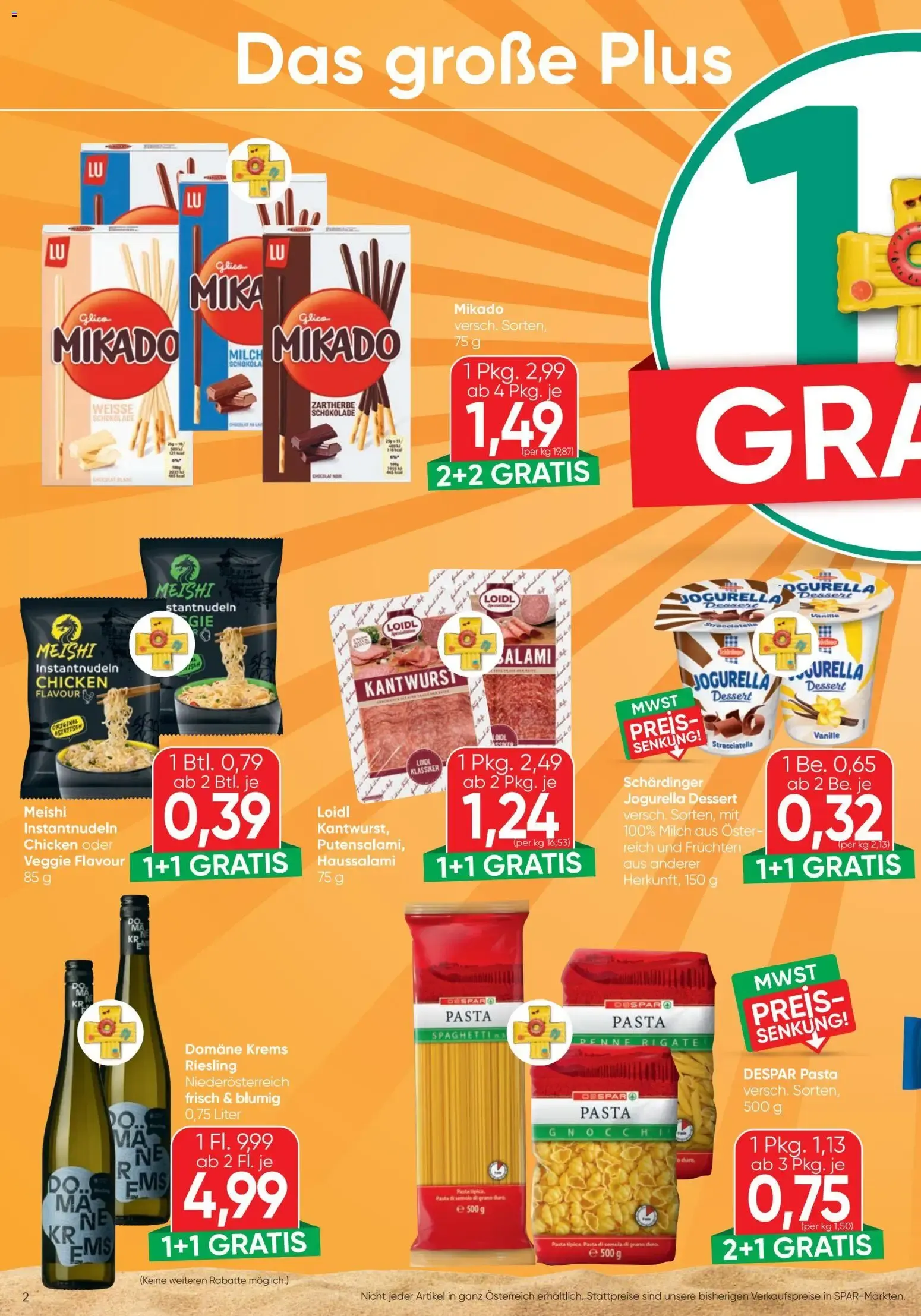 Spar - Flugblatt (06.08.2026) - Angebote und Prospekt von 6. August bis 12. August 2026 - Flugblätt seite  2