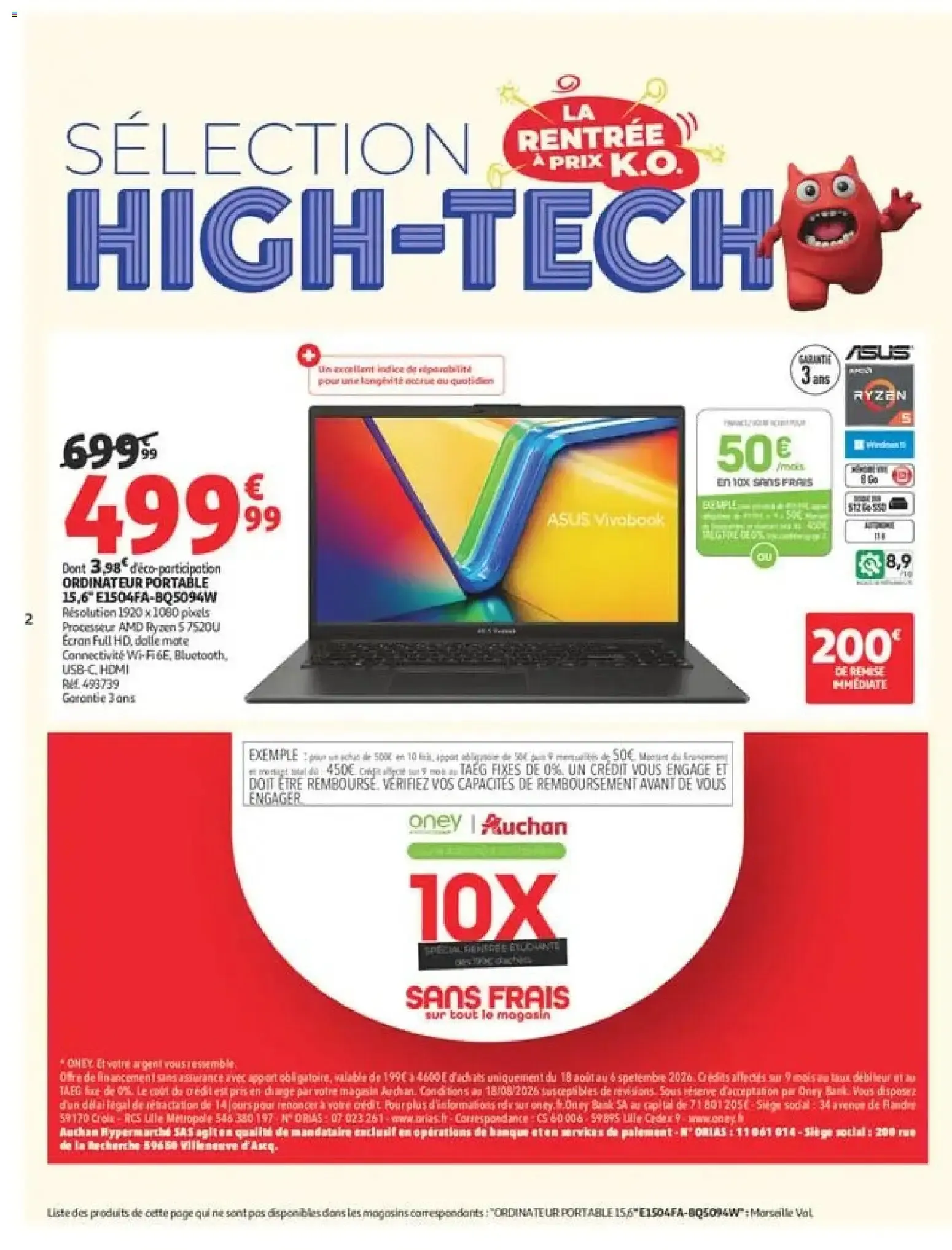Auchan - Promos rentrée étudiants à partir du 18/08/2026 - promo en ligne du 18 août au 6 septembre 2026 - Catalogue page 2