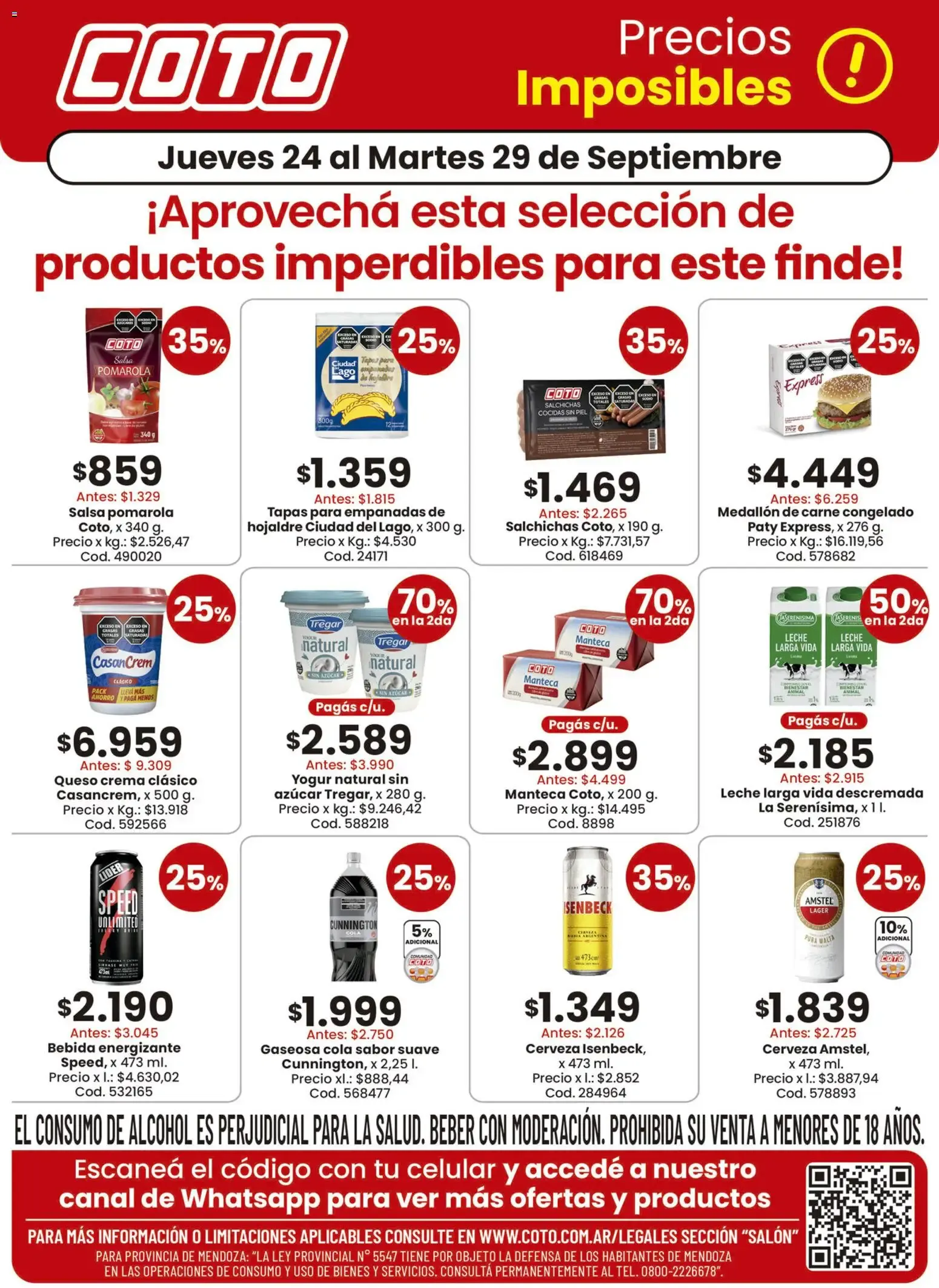 Ofertas de Coto Precios Imposibles: ¡Aprovechá esta selección de productos imperdibles para este finde! 24 de septiembre al 29 de septiembre 2026 - Página 1 del catálogo