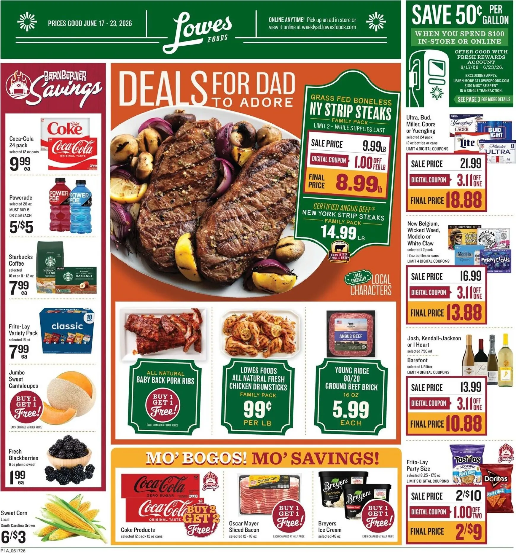 Weekly ad Lowes Foods: Deals For Dad from June 17 to June 23 2026 - Page 1