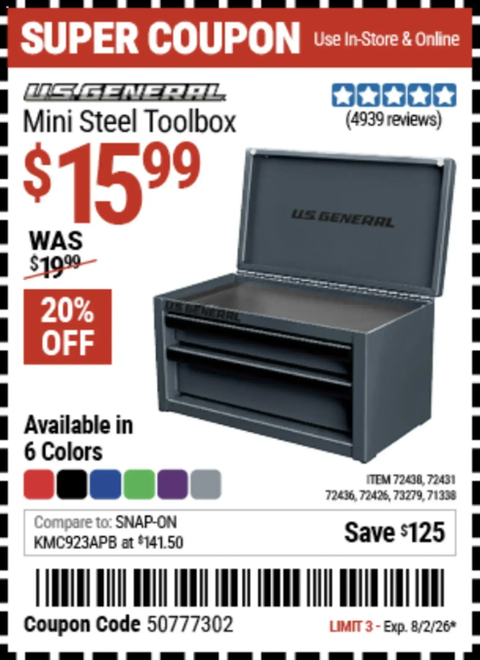 Weekly ad Harbor Freight Coupon Deals from July 20 to August 2 2026 - Page 27