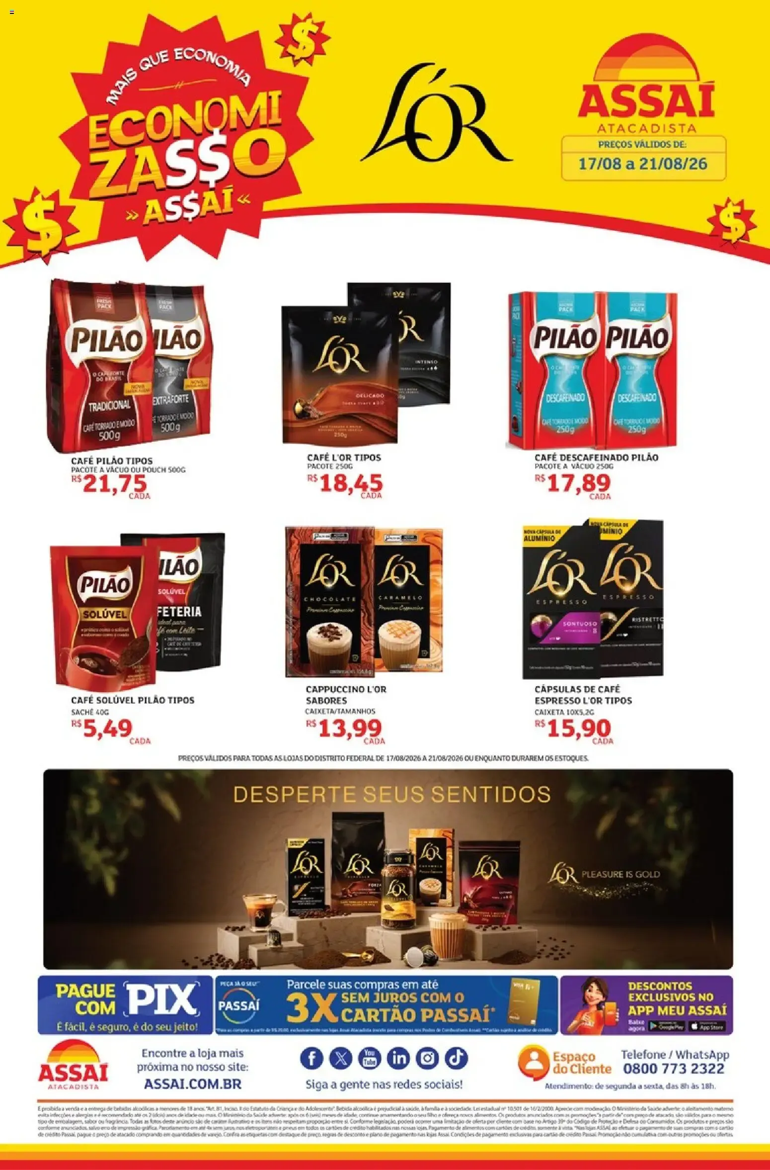 Encarte de Assaí Atacadista ofertas - DF de 17/08/2026 | Promoções Online 17 de agosto até 21 de agosto 2026 - Pagina 1