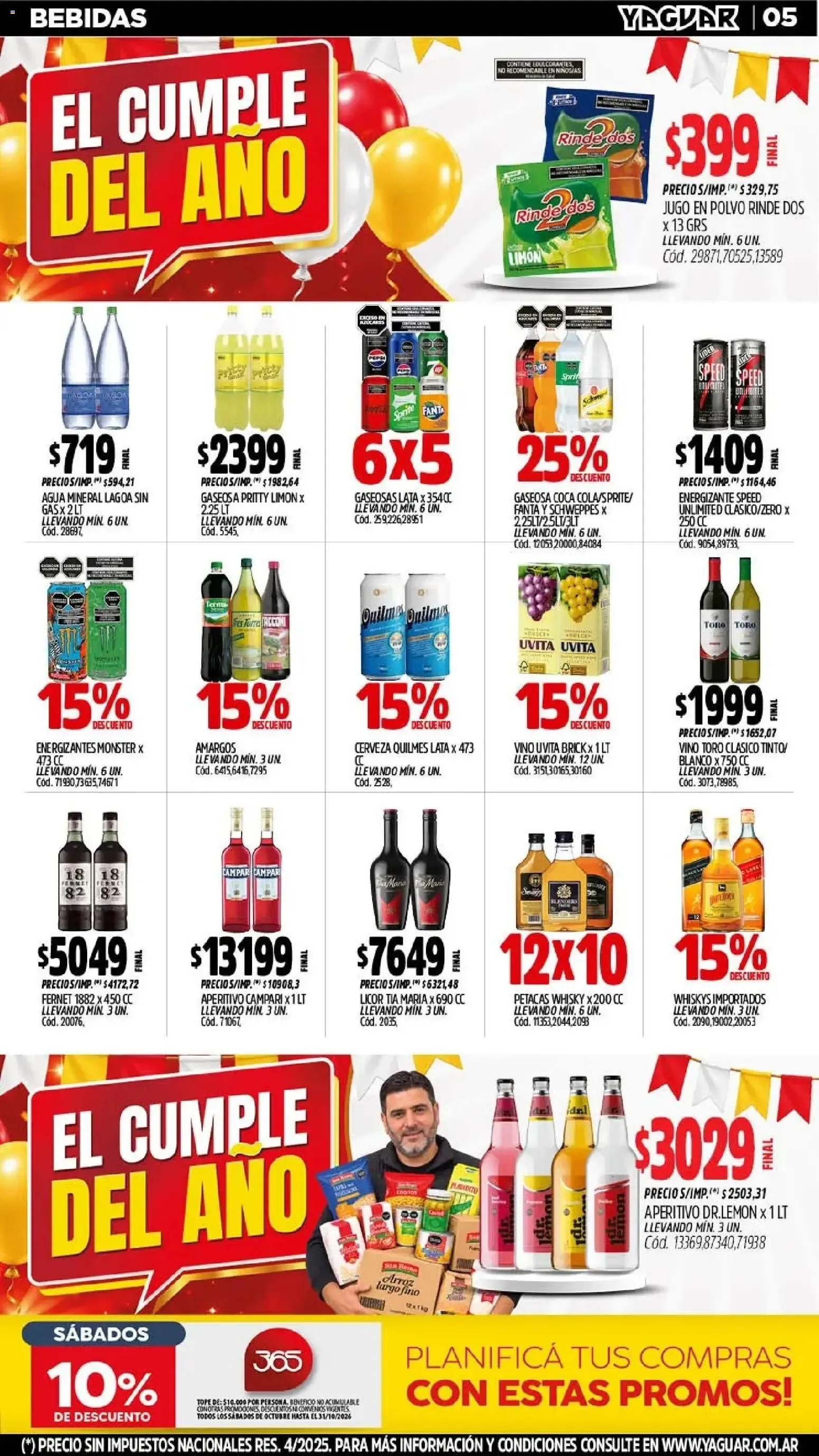 Ofertas de Mayorista Yaguar - El Cumple del Año 38 - Ofertas Semanales Córdoba 5 de octubre al 11 de octubre 2026 - Página 3 del catálogo