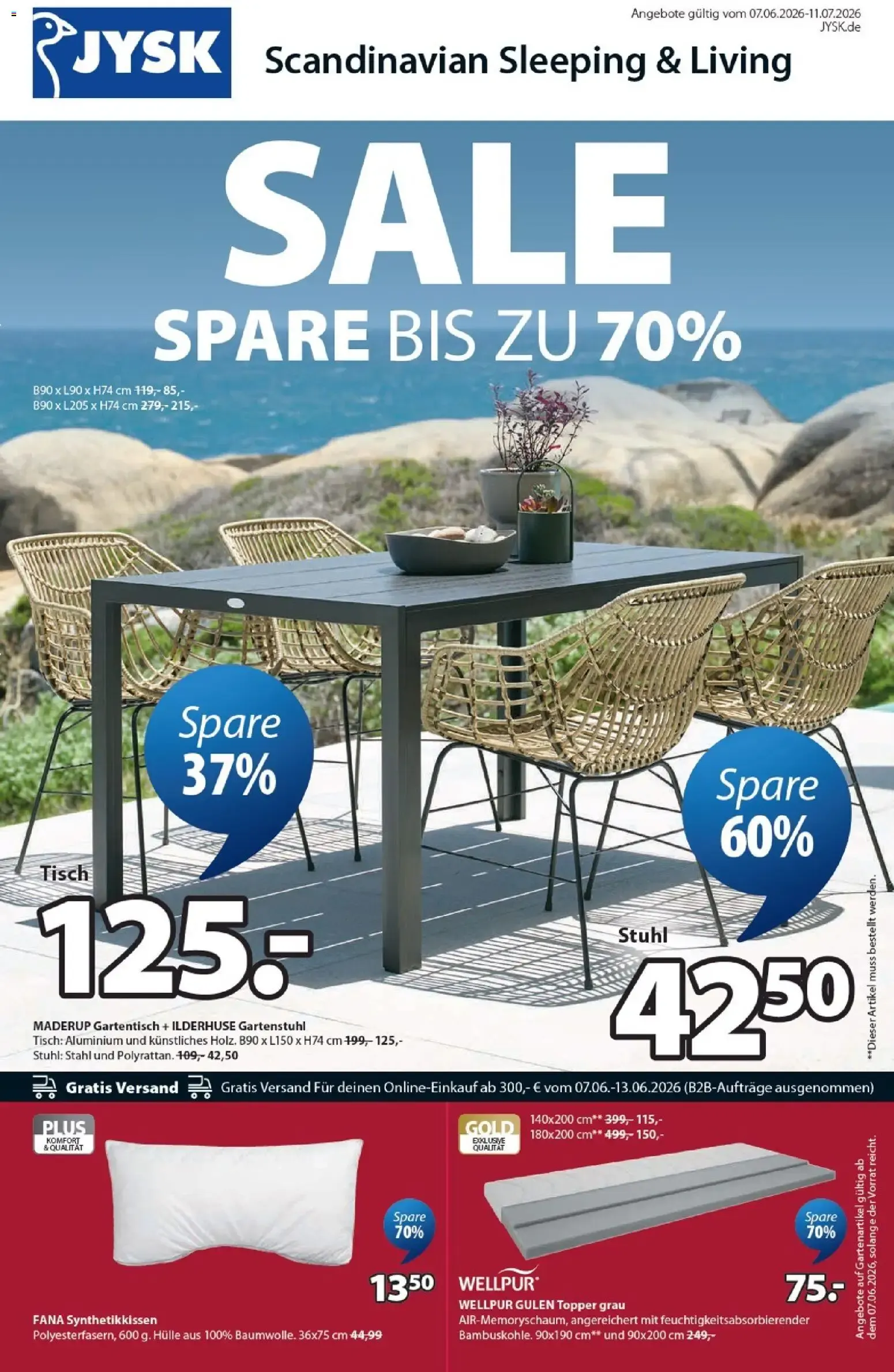 JYSK: SALE - SPARE BIS ZU 70% von 7. Juni bis 11. Juli 2026 - Prospekt seite 1