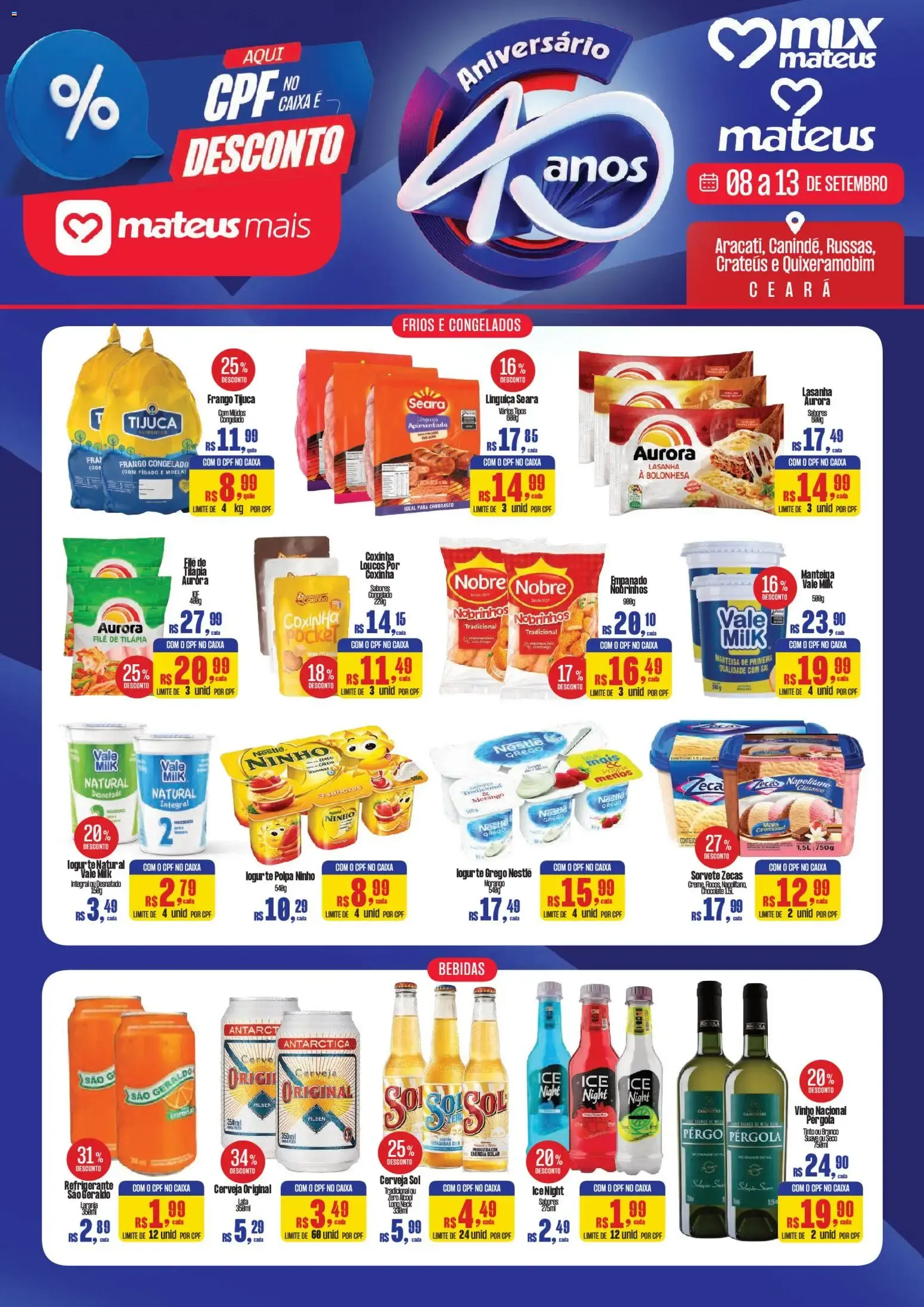 Encarte de Mix Mateus - Aniversário 40 anos - Ofertas de 08 a 13 de Setembro 8 de setembro até 13 de setembro 2026 - Pagina 1