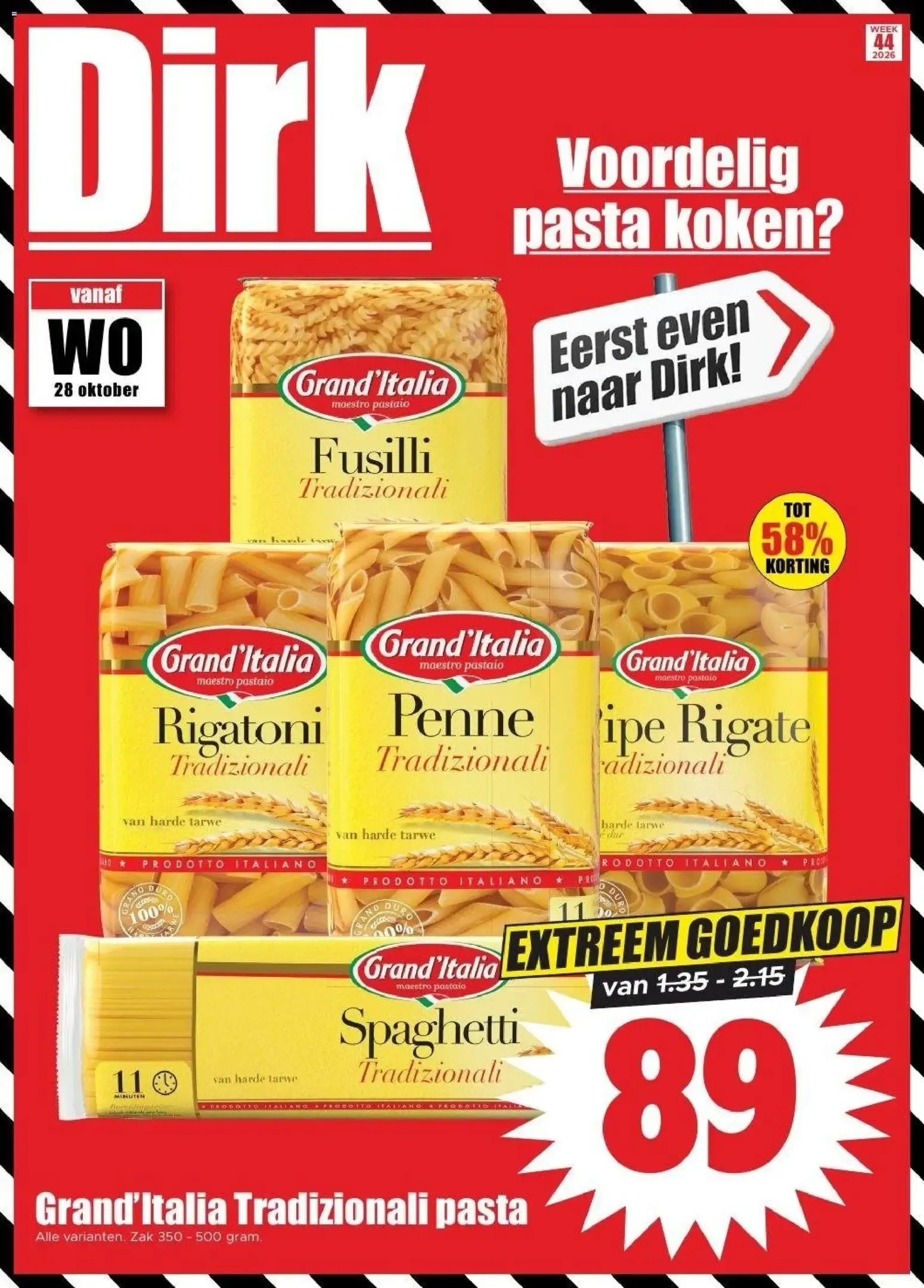 Dirk: Ofertas de pasta Grand'Italia Tradizionali van 28 oktober tot 1 november 2026 - Folder pagina 1