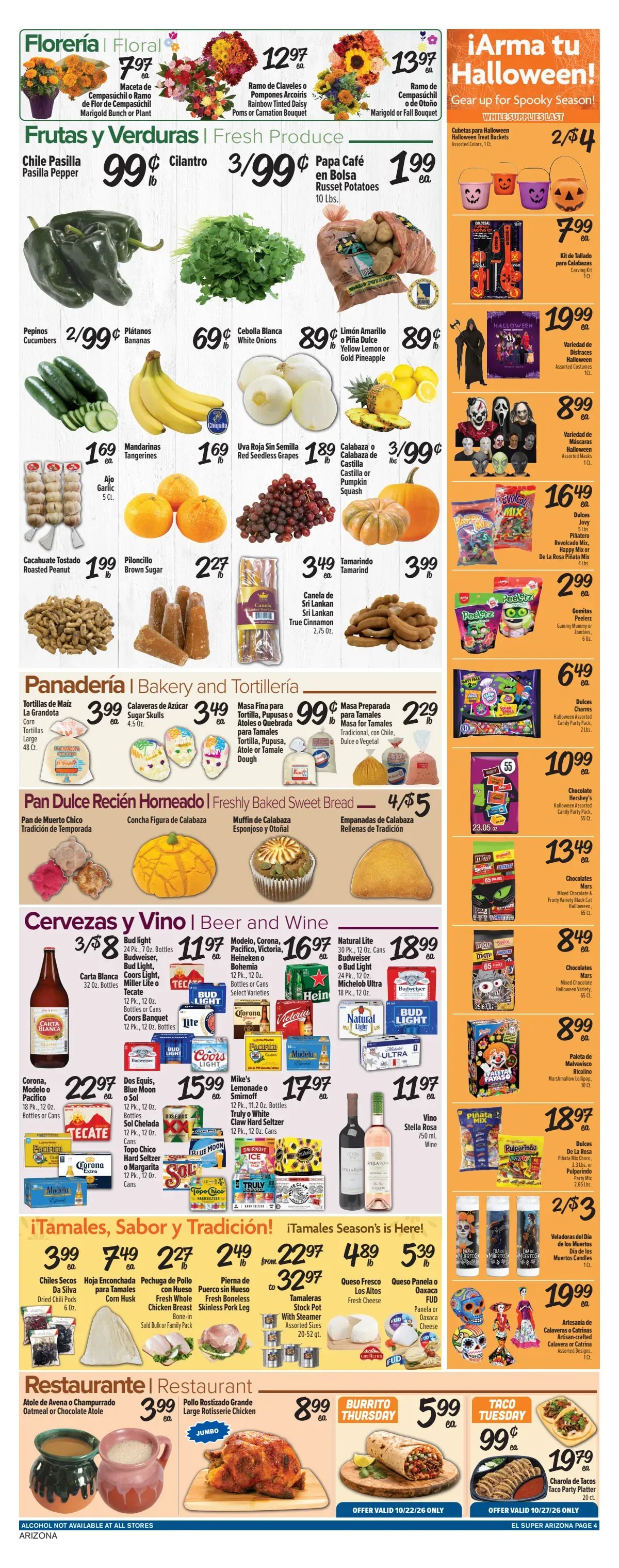 Weekly promotion Current El Super - Arizona leaflet valid from Wednesday 10/21/2026 to Tuesday 10/27/2026 spanning from October 21 to October 27 2026 - Page 4 for Catalogue 365
