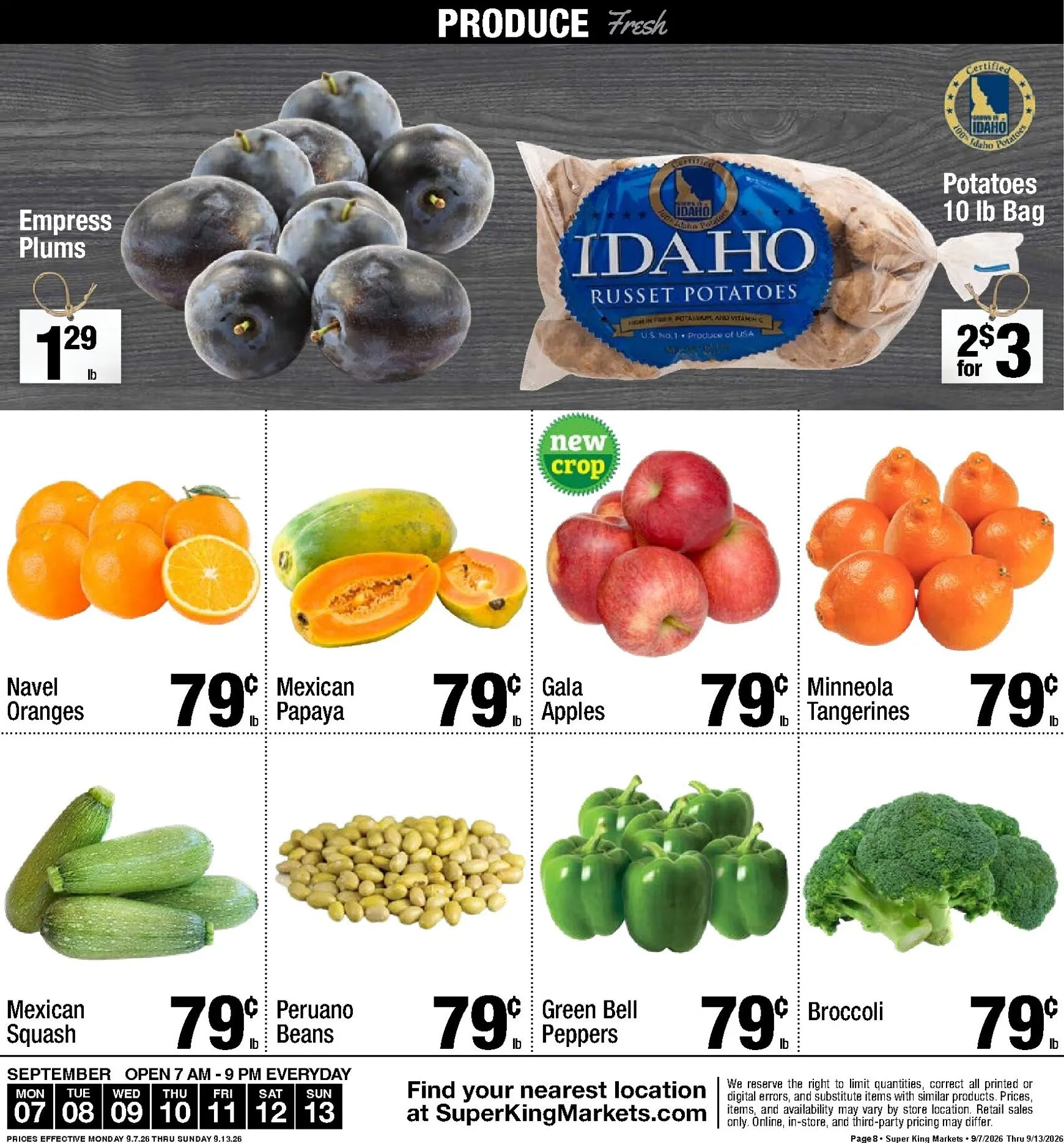 Weekly ad Current Super King leaflet valid from Monday 09/07/2026 to Sunday 09/13/2026 from September 7 to September 13 2026 - Page 9