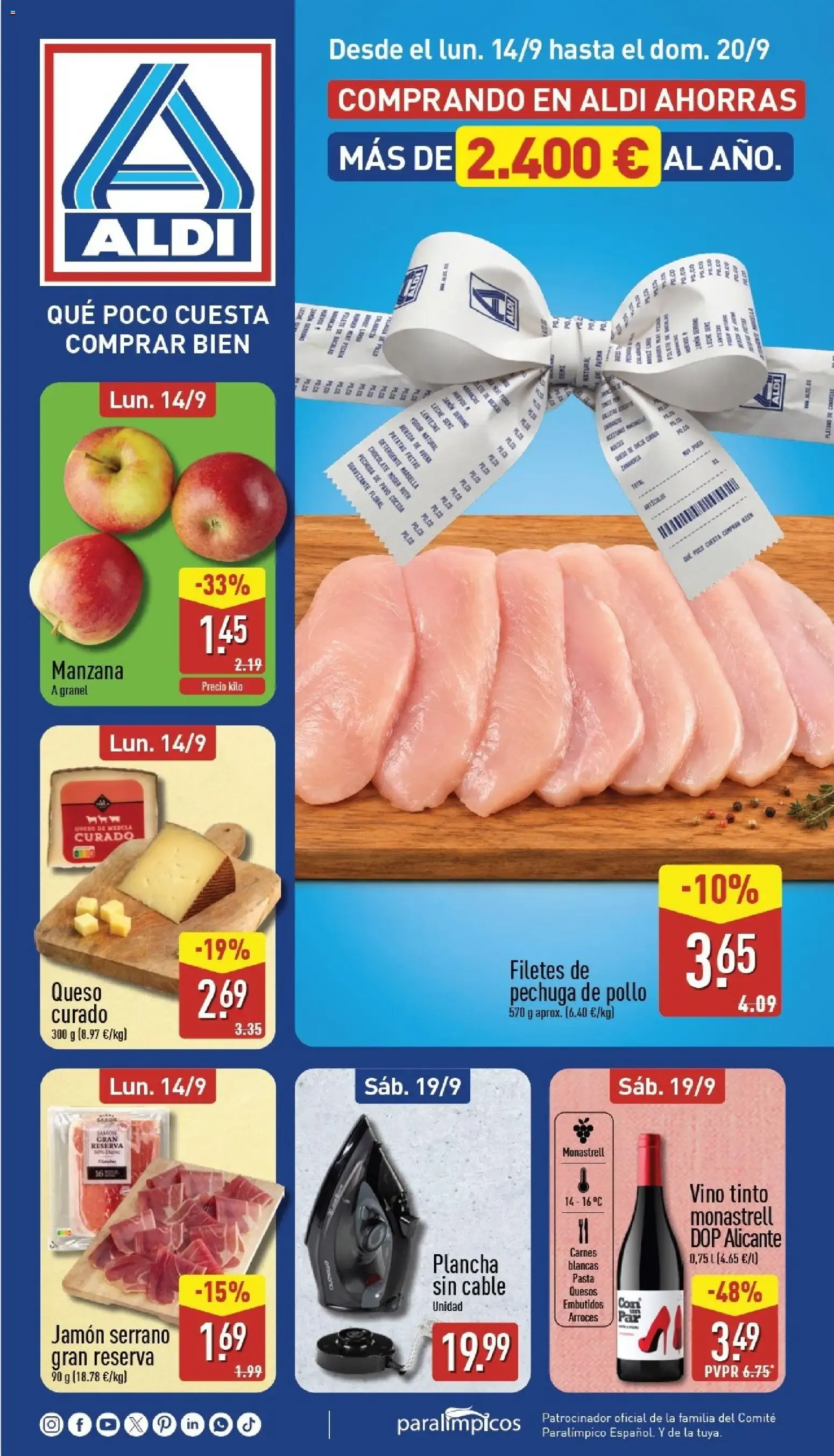Catálogo de Aldi folleto Península del 14/09/2026 | Catálogo 14 de septiembre al 20 de septiembre 2026 - Página 1