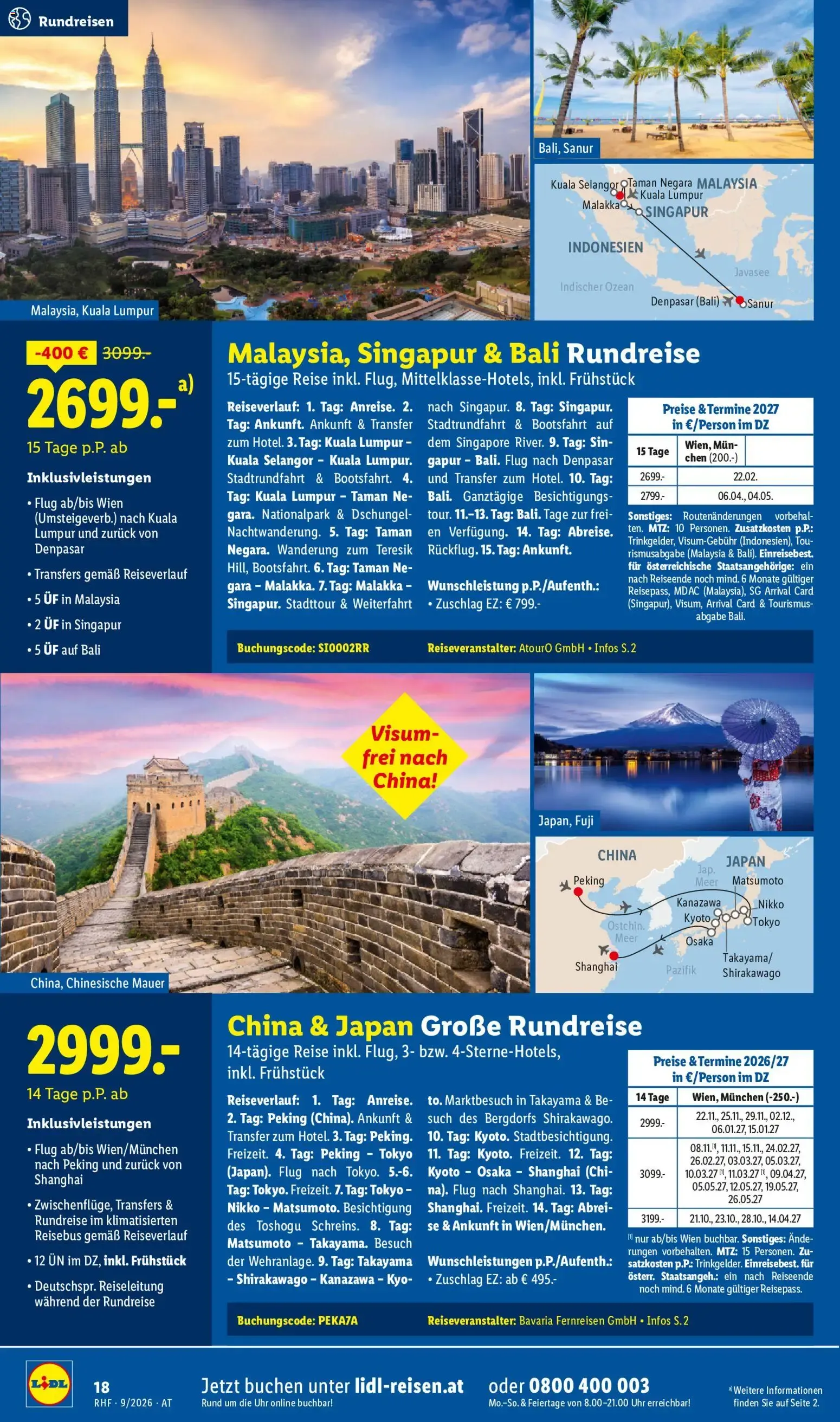 Lidl September Reise - Highlights ab 31.08.2026 - Angebote ab donnerstag von 31. August bis 30. September 2026 - Flugblätt seite 18