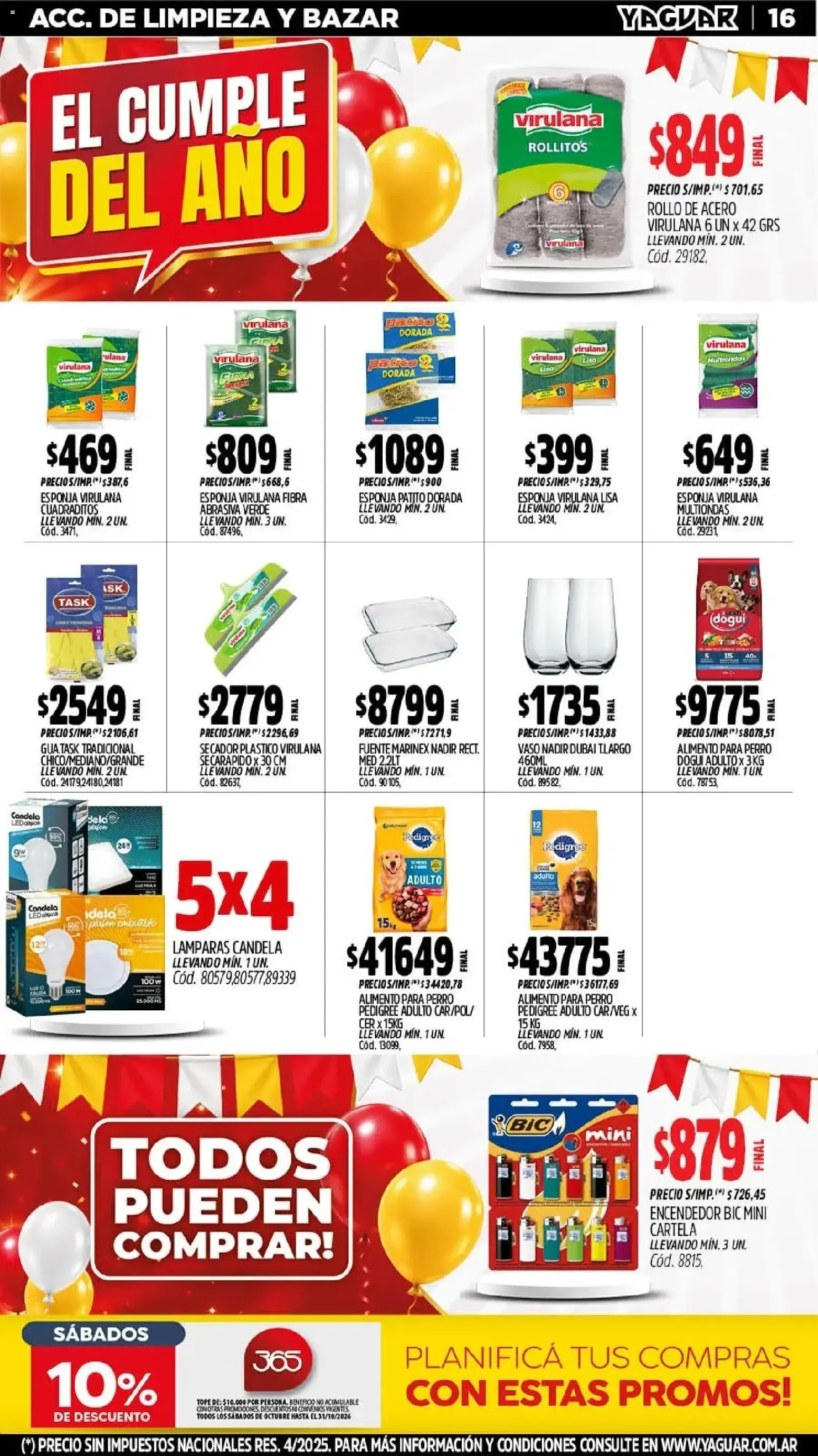 Ofertas de Mayorista Yaguar - El Cumple del Año 38 19 de octubre al 24 de octubre 2026 - Página 18 del catálogo