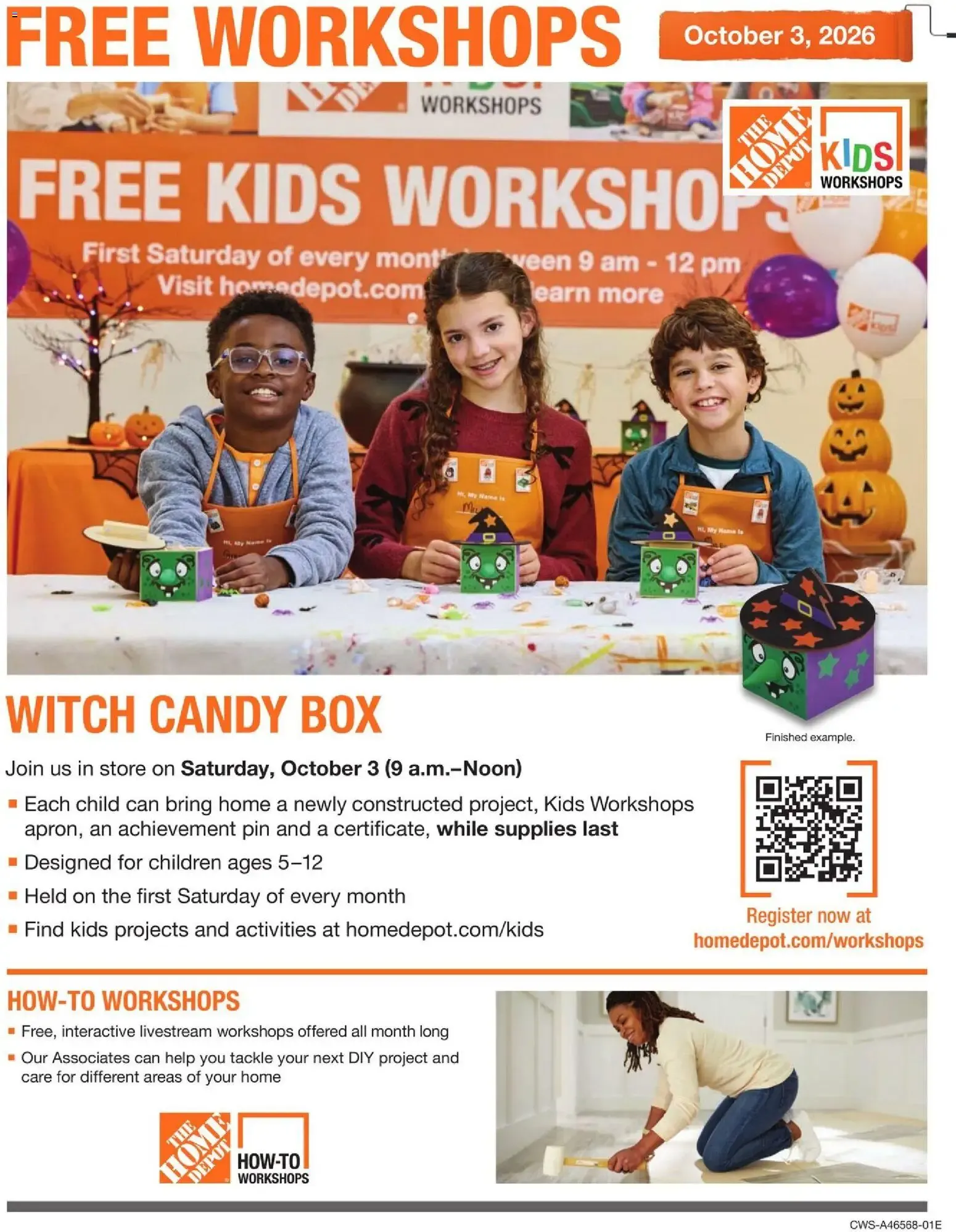 Weekly ad Home Depot Workshops from October 3 to October 3 2026 - Page 1