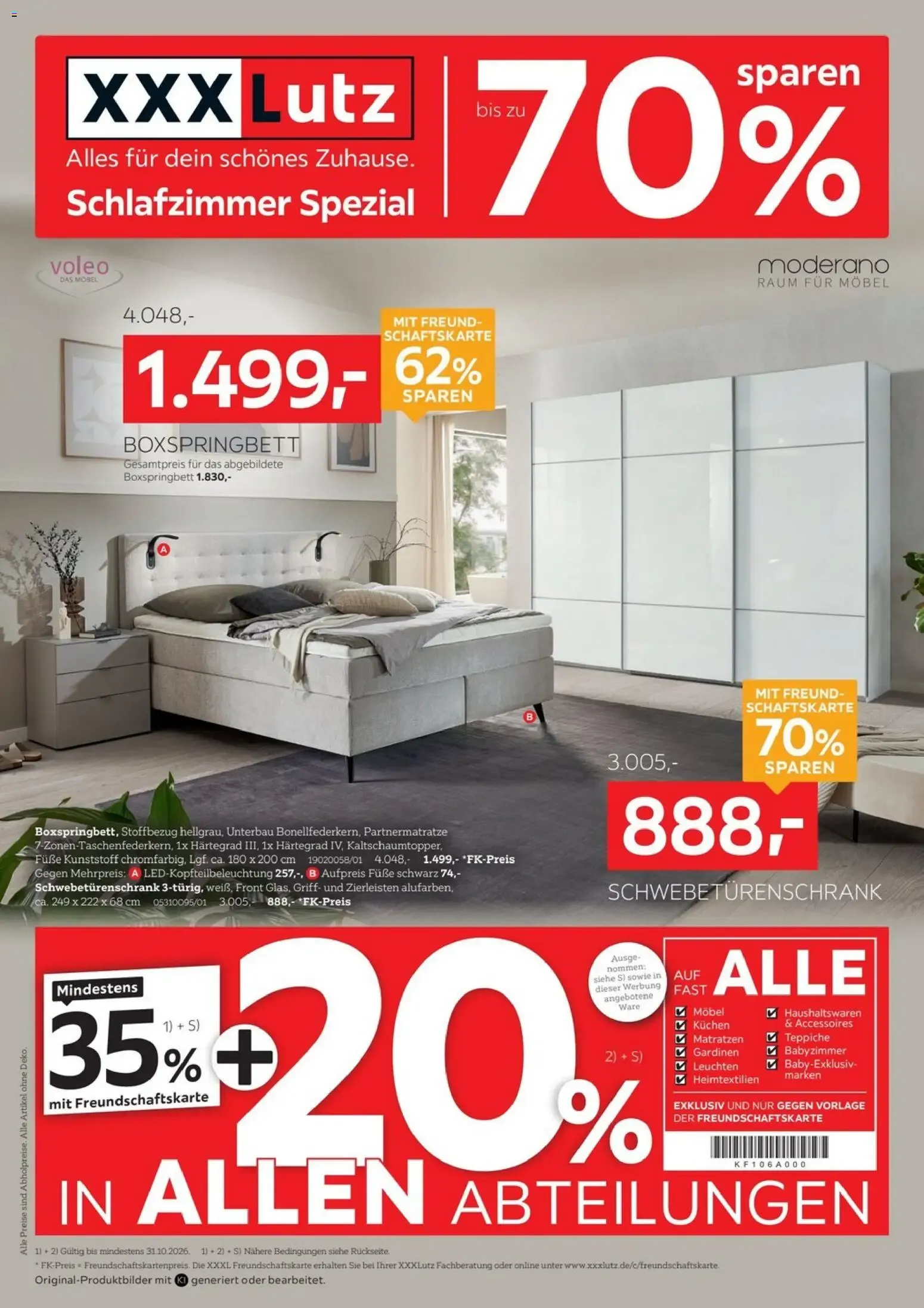 XXXLutz Schlafzimmer Spezial von 17. Oktober bis 31. Oktober 2026 - Prospekt seite 1