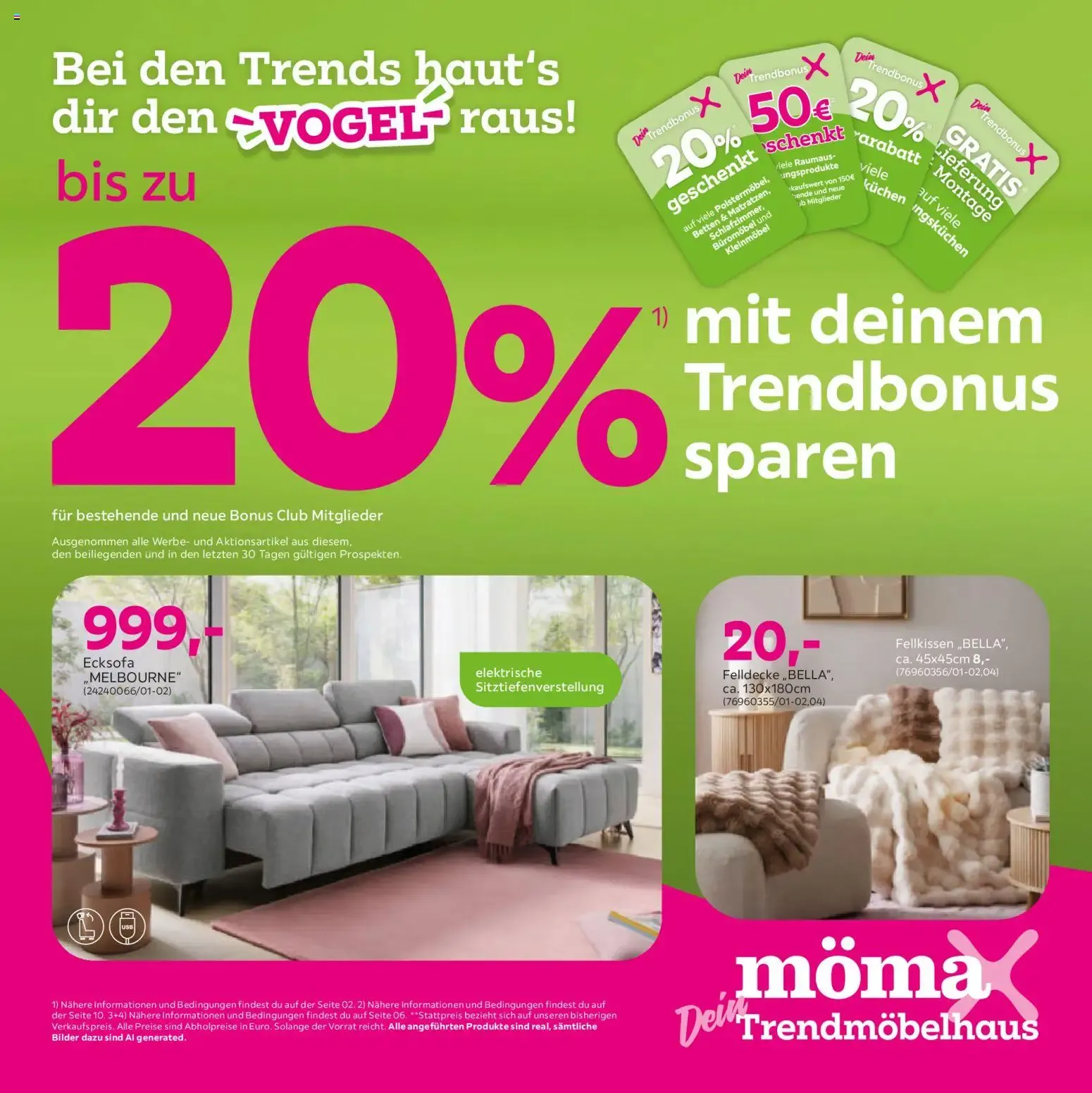 Mömax: Ahorra hasta 20% con tu Trendbonus von 19. Oktober bis 25. Oktober 2026 - Prospekt seite 1