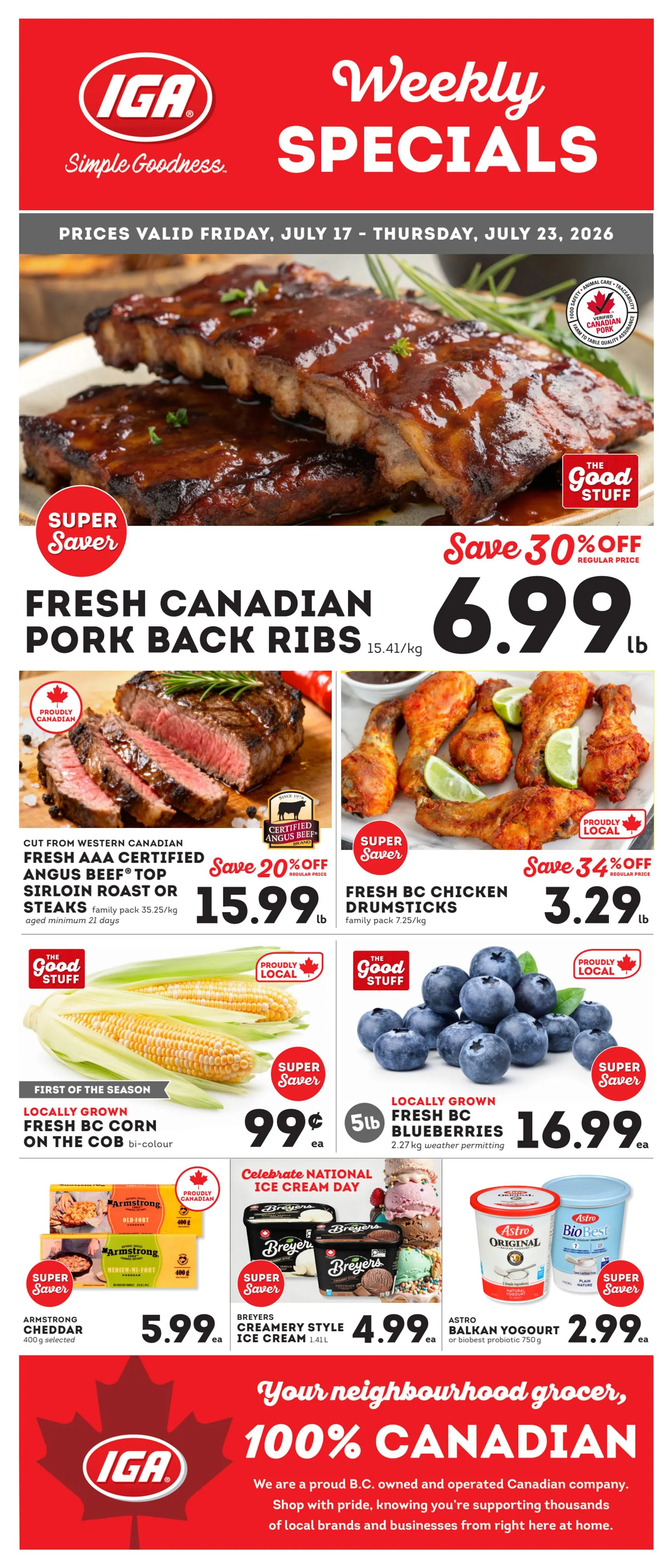 Weekly promotion IGA Weekly Specials spanning from July 17 to July 23 2026 - Page 1 for Catalogue 365