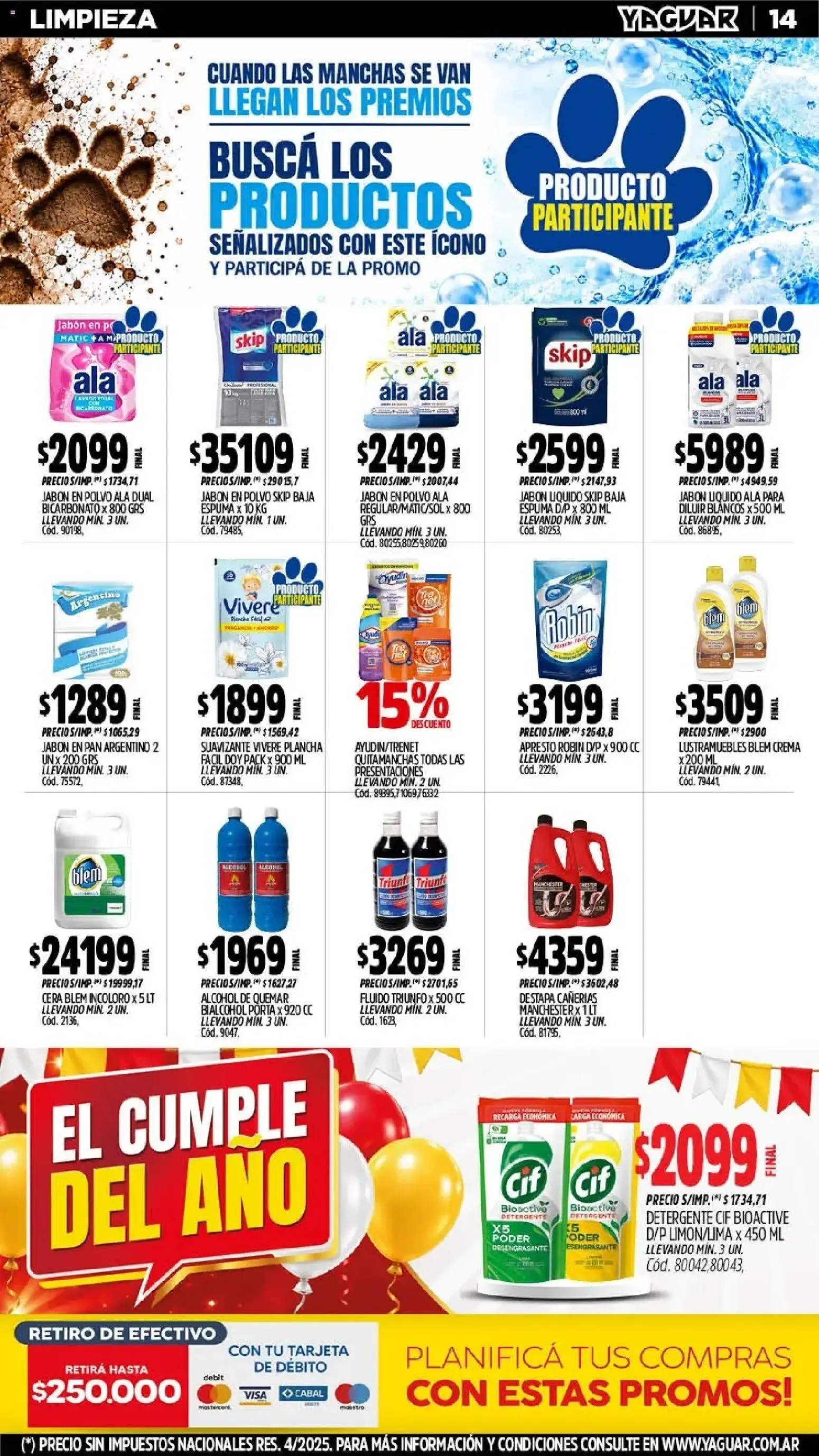Ofertas de Mayorista Yaguar - El Cumple del Año 38 19 de octubre al 25 de octubre 2026 - Página 16 del catálogo