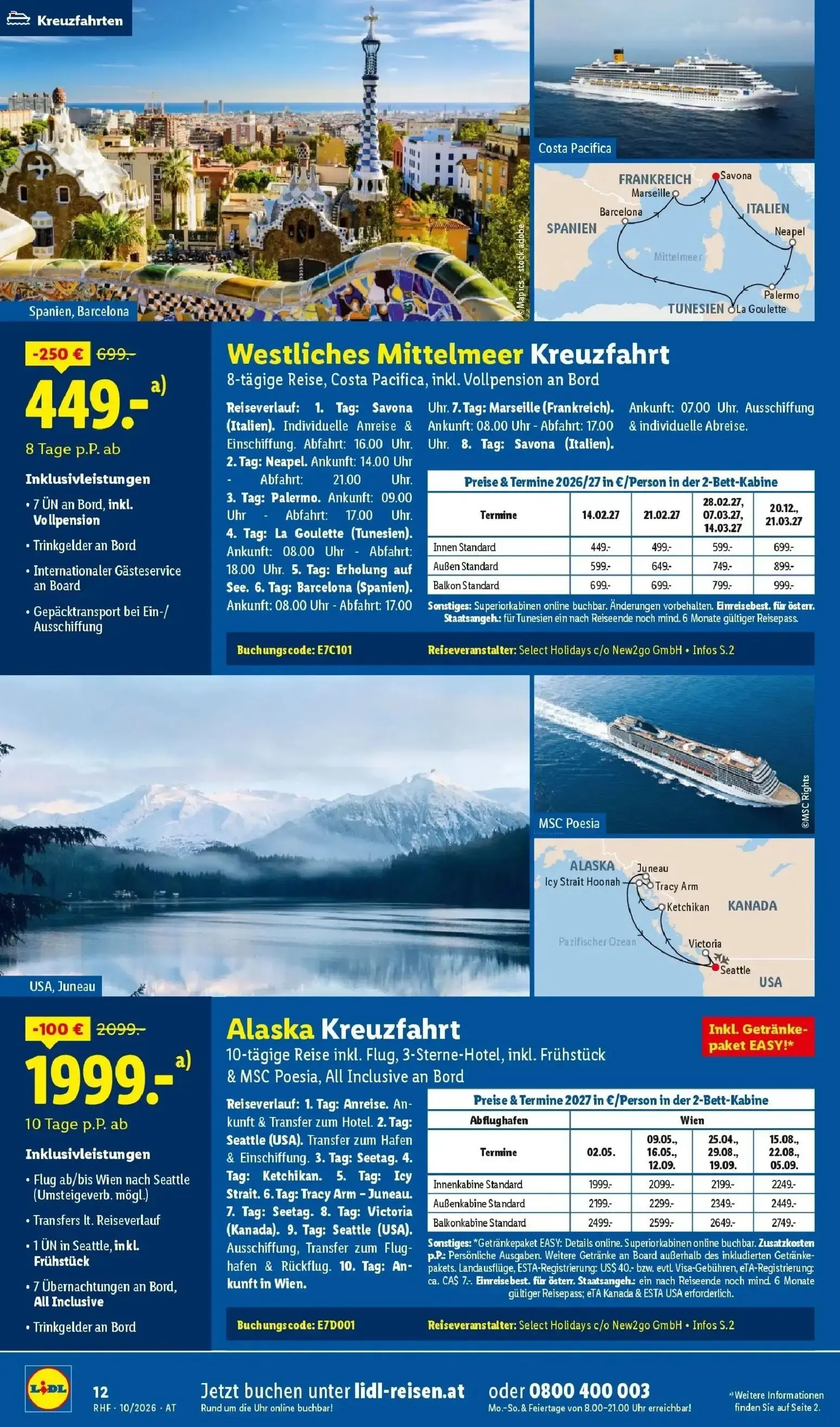 Lidl Reisen: Wenig zahlen, viel erleben von 30. September bis 31. Oktober 2026 - Flugblätt seite  12